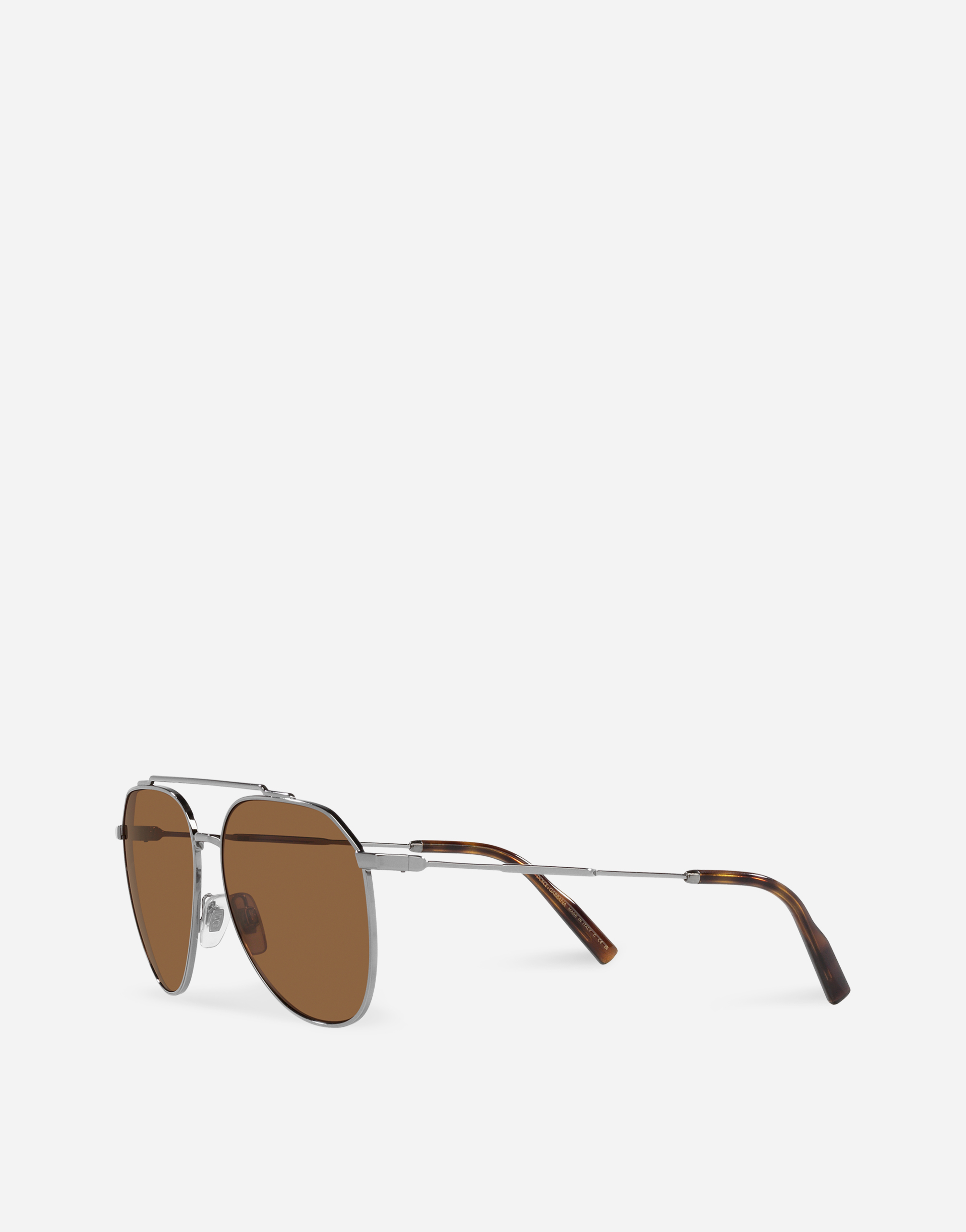 Shop Dolce & Gabbana Diagonal Cut Sunglasses In Gun Metal