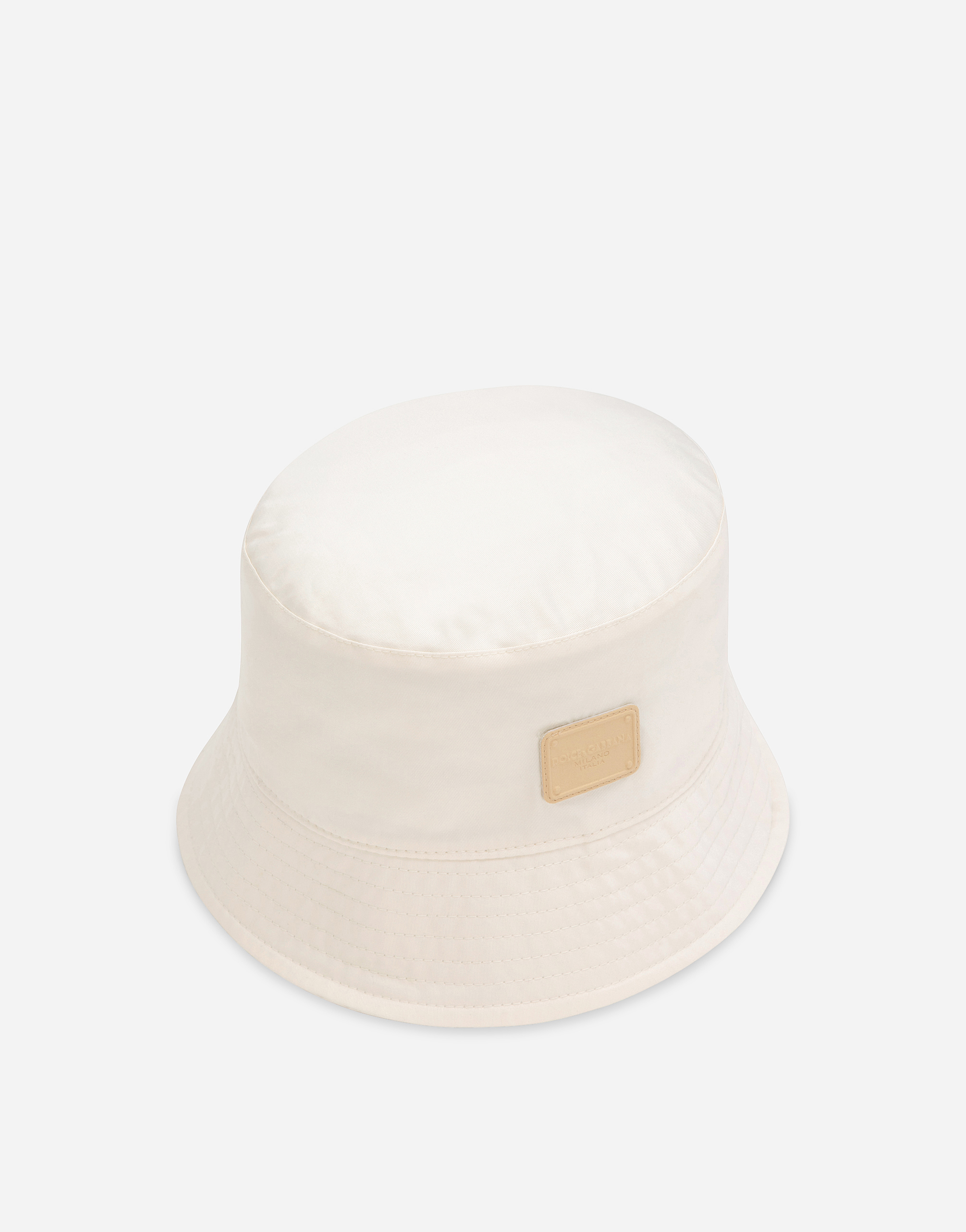 Dolce & Gabbana Bucket Hat With Branded Tag - Man Hats And Gloves Beige Cotton