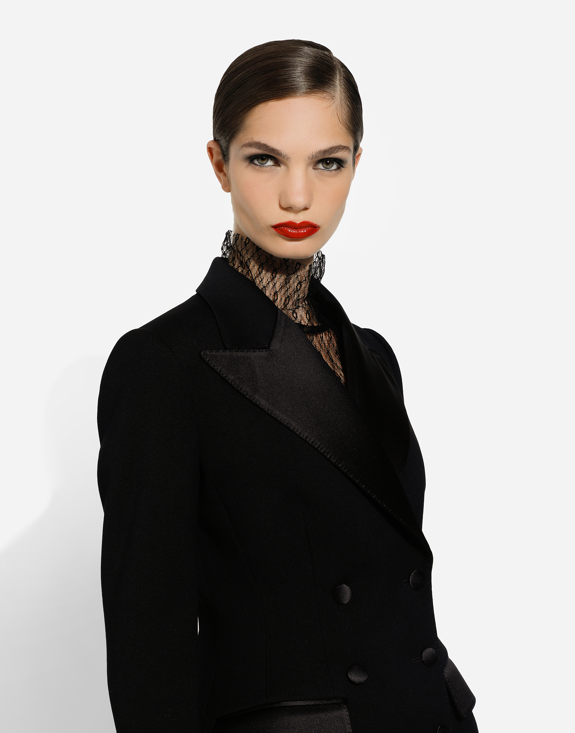 Dolce & Gabbana Tuxedo Blazer With Peak Lapel And Structured Shoulders In Black