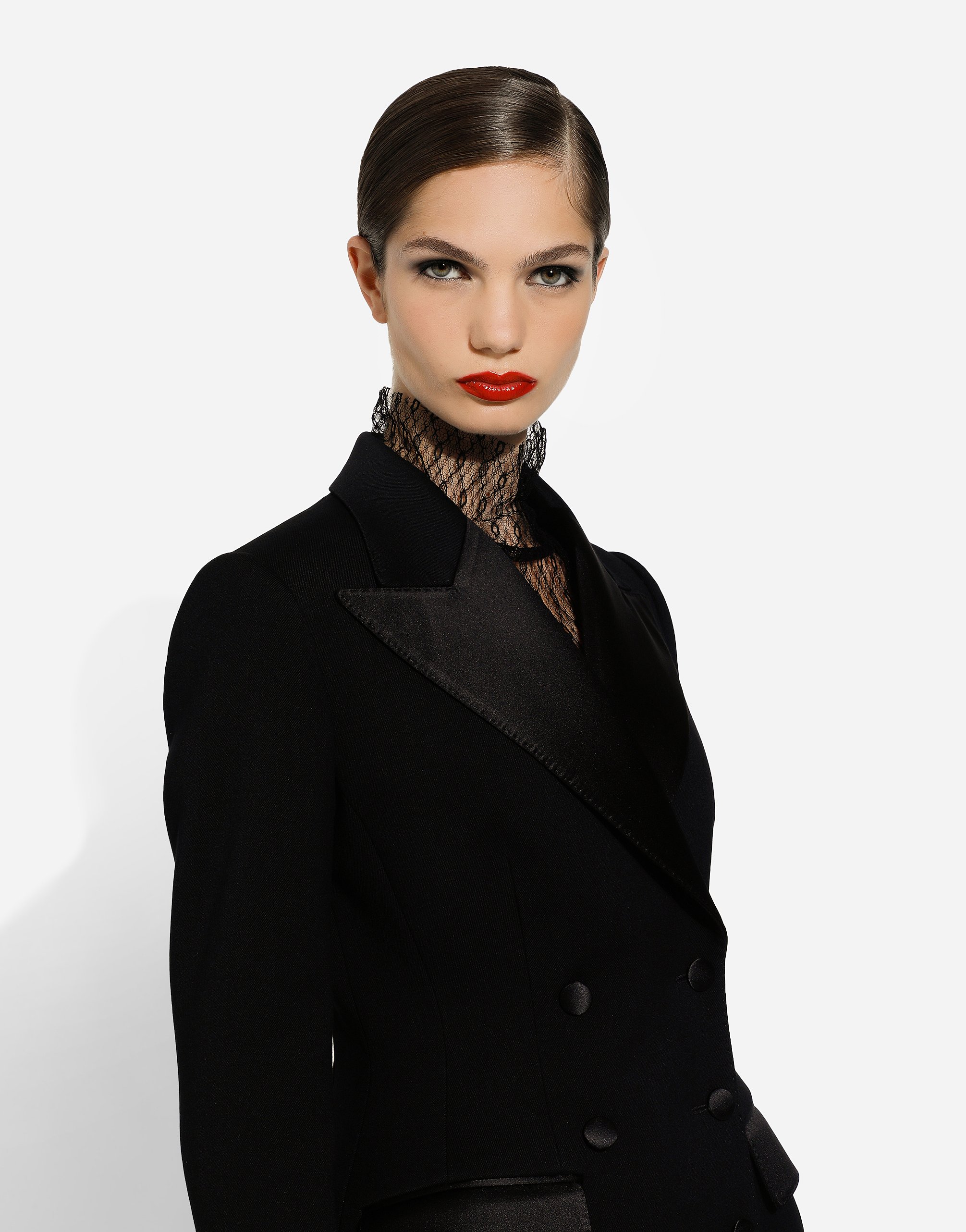 Dolce & Gabbana Tuxedo Blazer With Peak Lapel And Structured Shoulders In Black