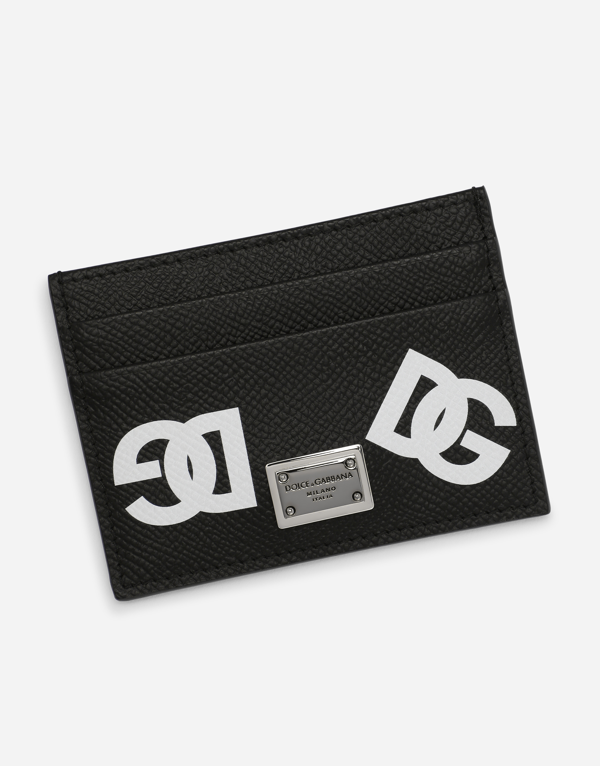 DOLCE & GABBANA CALFSKIN CARD HOLDER WITH ALL-OVER DG PRINT