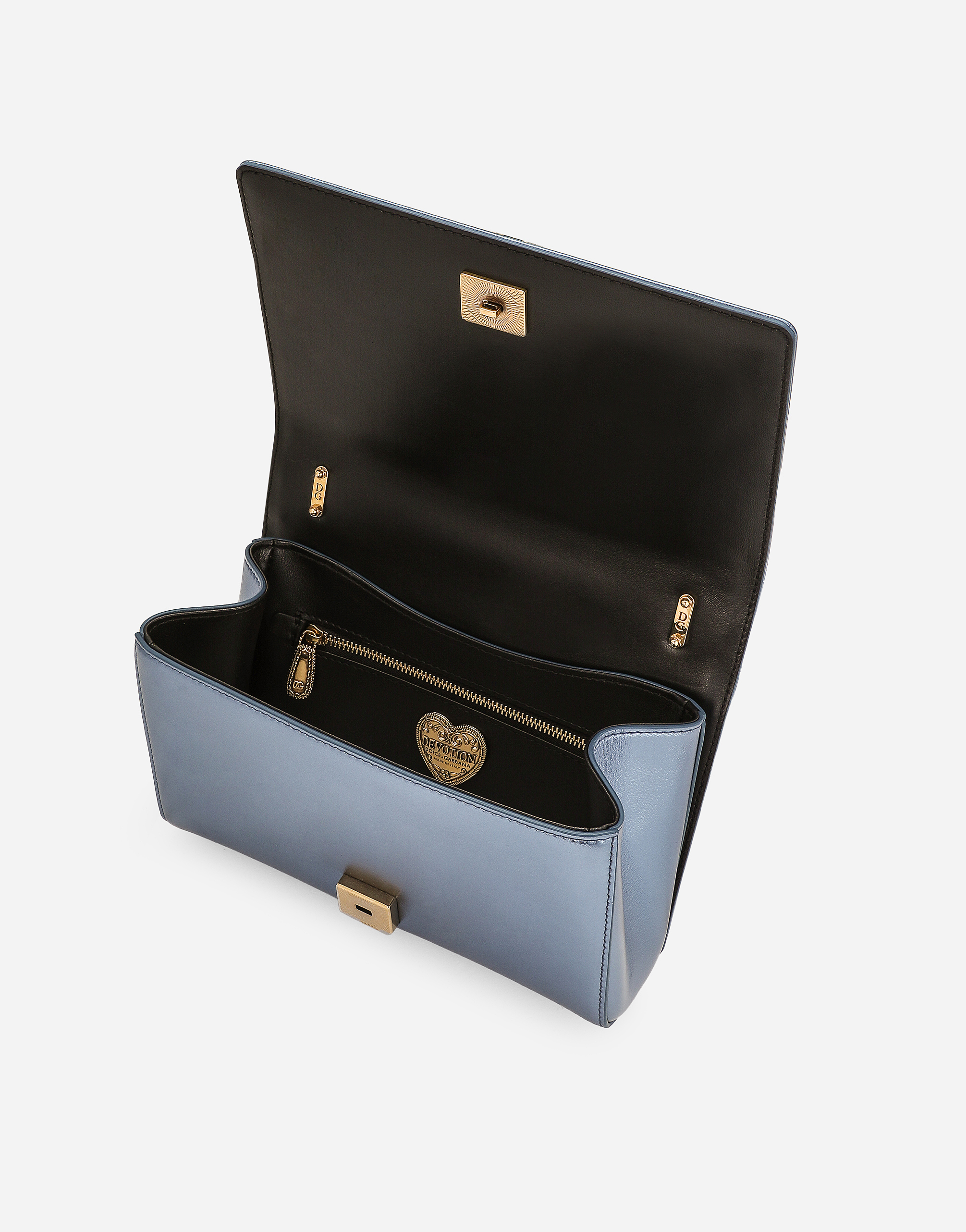 Dolce & Gabbana Medium Devotion Shoulder Bag In Blue