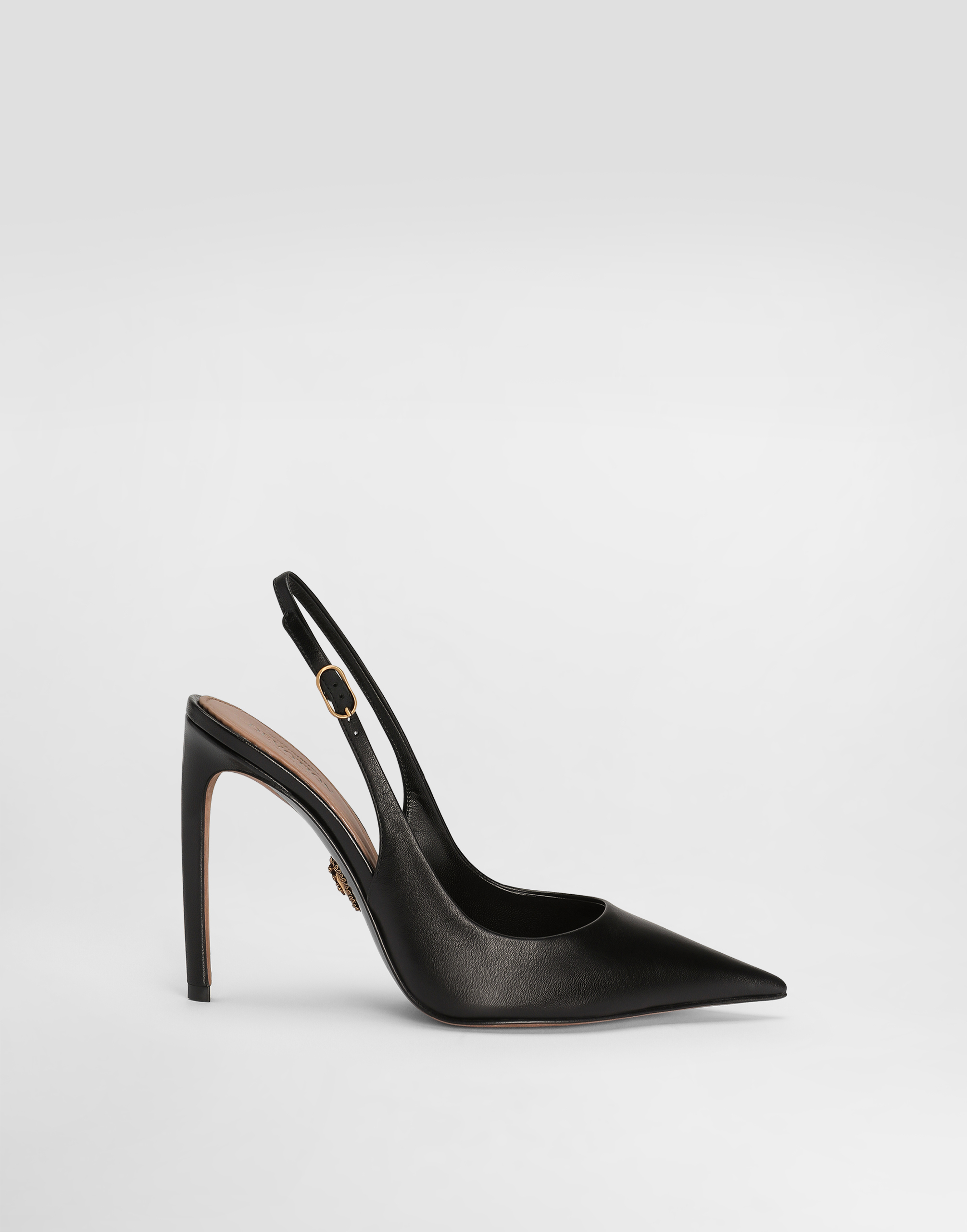 Dolce & Gabbana Polished Goatskin Slingbacks In Black