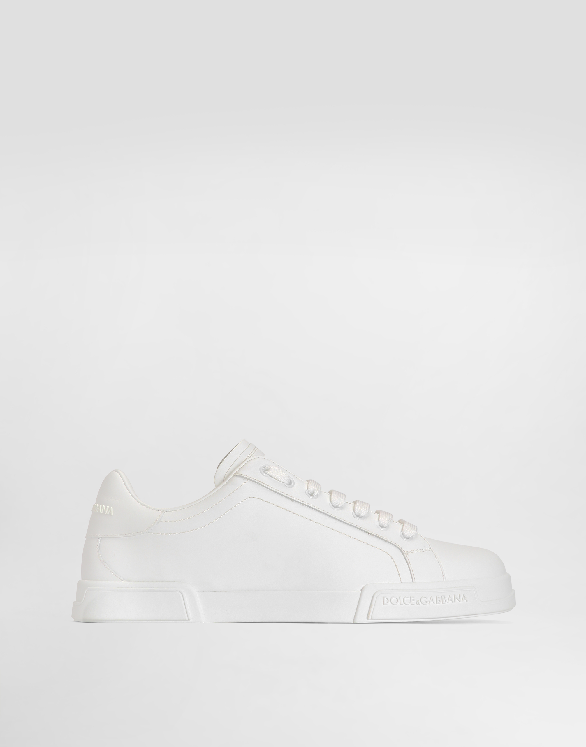 Dolce & Gabbana Portofino Light White Sneakers With Logo Patch On The Tongue And Tonal Logo Lettering On The Heel In
