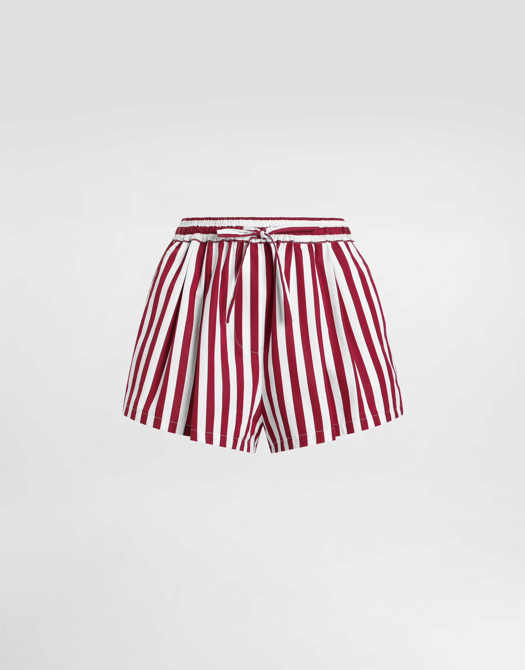 Striped poplin culottes shorts in Multicolor for Women