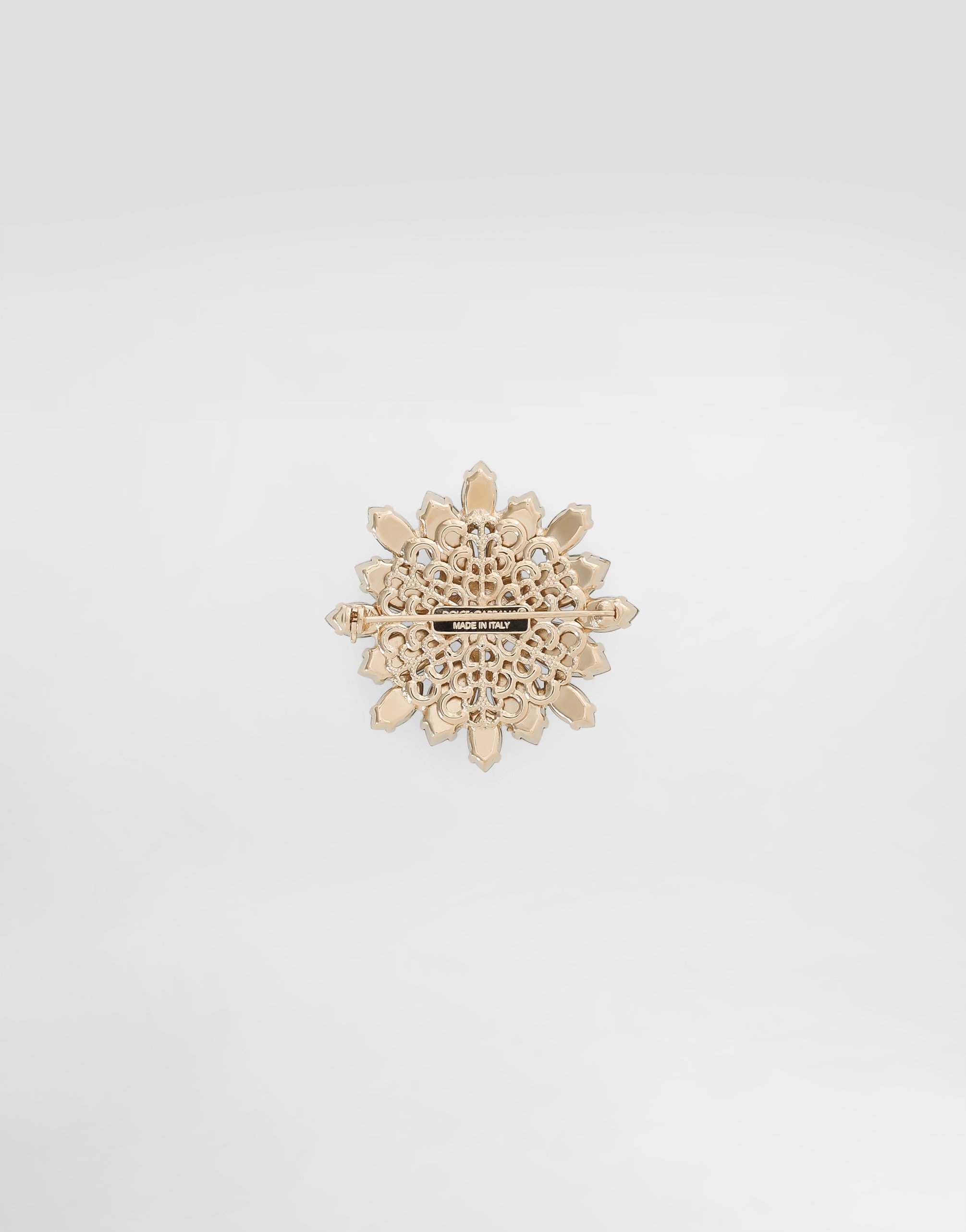 Dolce & Gabbana Brooch With Rhinestones In Green