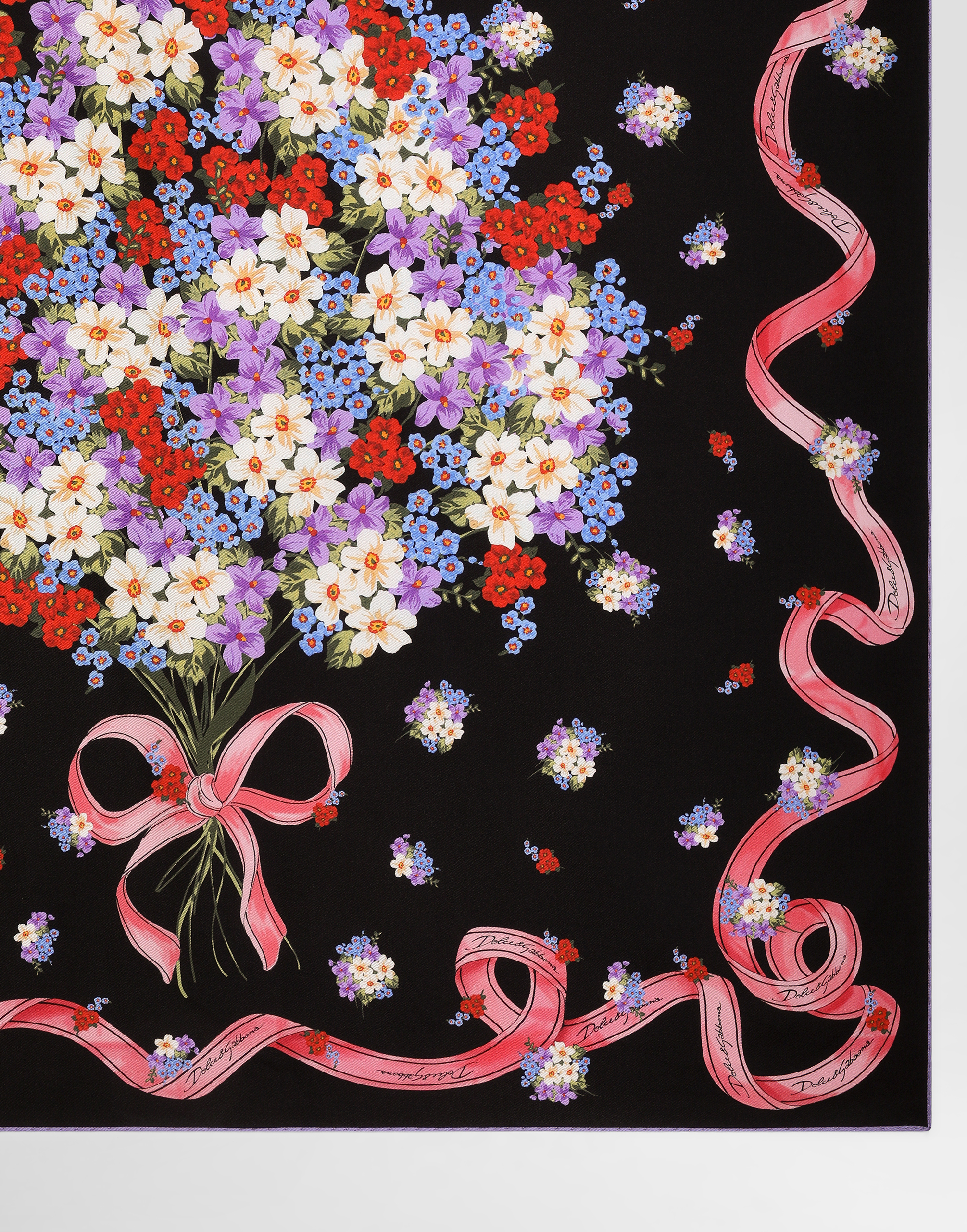  Dolce & Gabbana Tuch 90 X 90 Aus Seidentwill Mit Blümchen-print - Frau Schals Und Tücher Mehrfarbig Onesize 