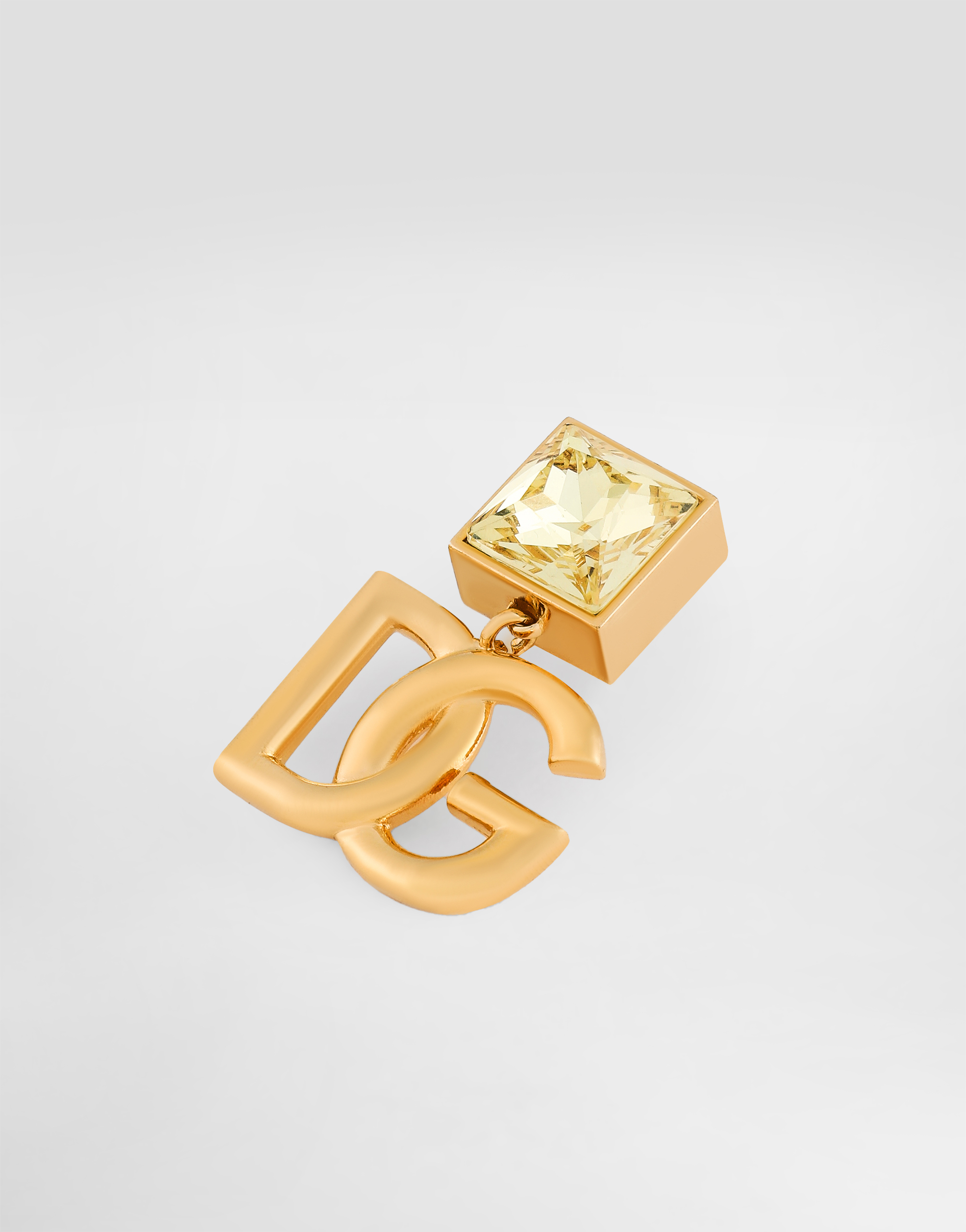 Dolce & Gabbana Earrings With Dg Logo And Rhinestones In Oro