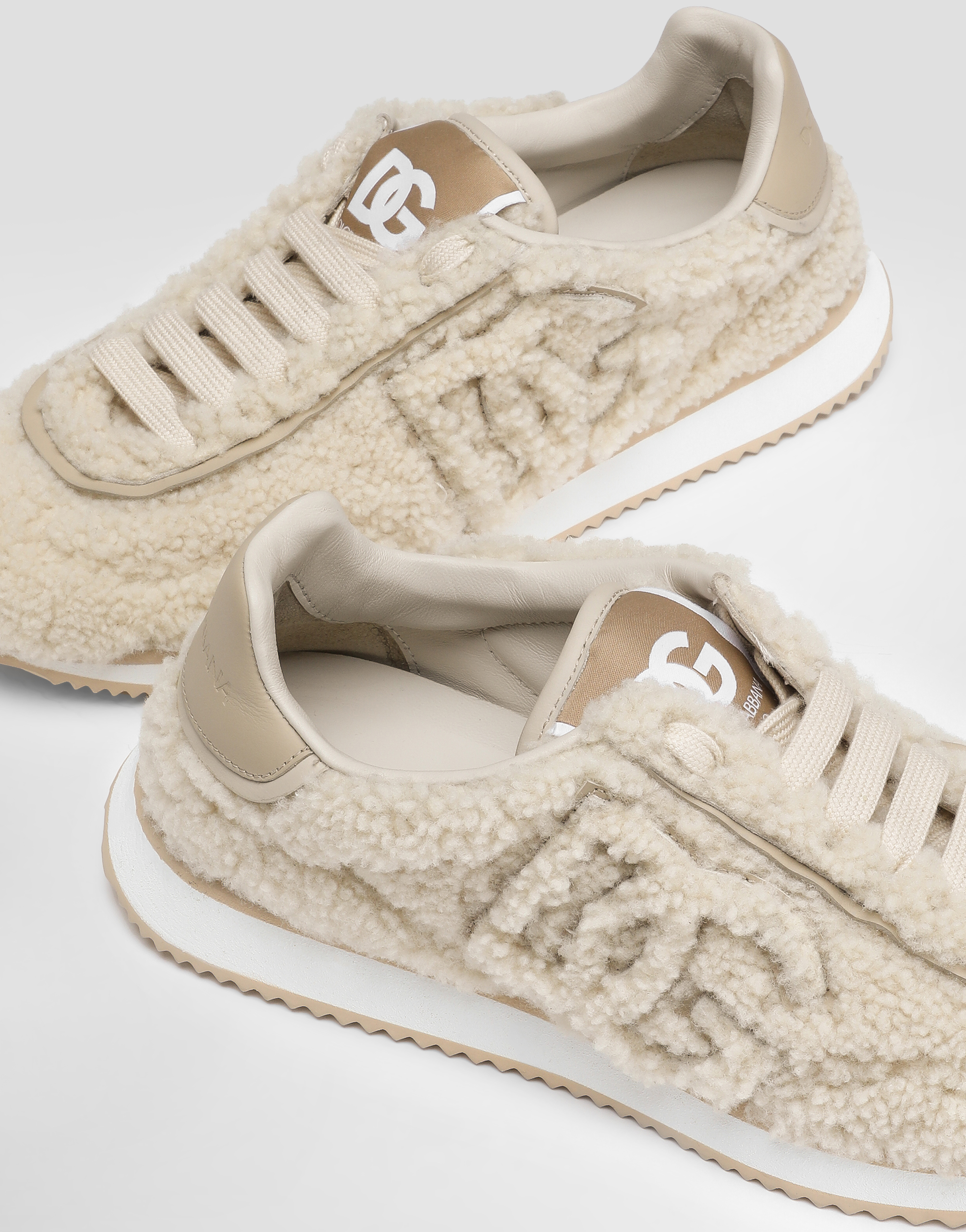 Dolce & Gabbana Dg Cushion Sheepskin Sneakers In Multi