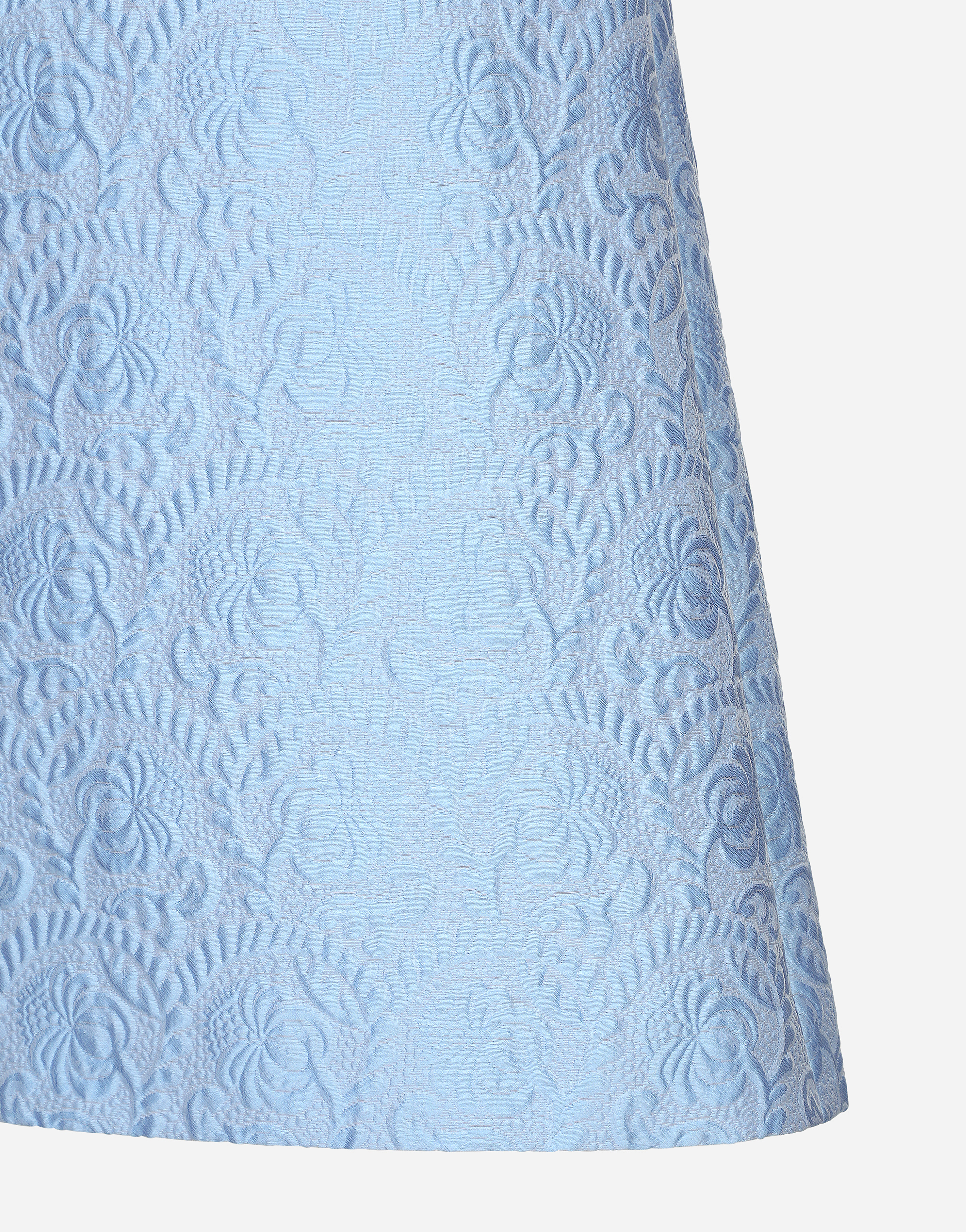 Dolce & Gabbana Short Floral Quilted Jacquard A-line Dress In Purple