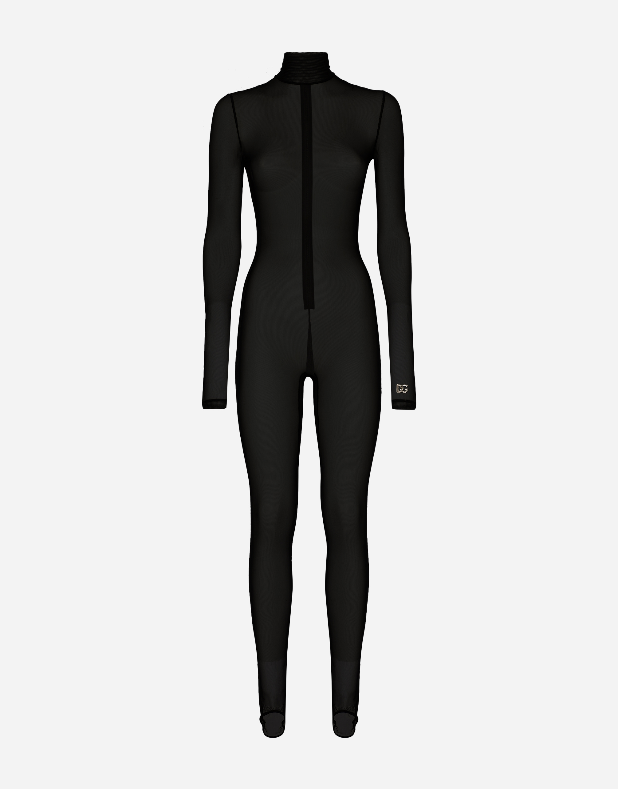 Tulle turtle-neck jumpsuit