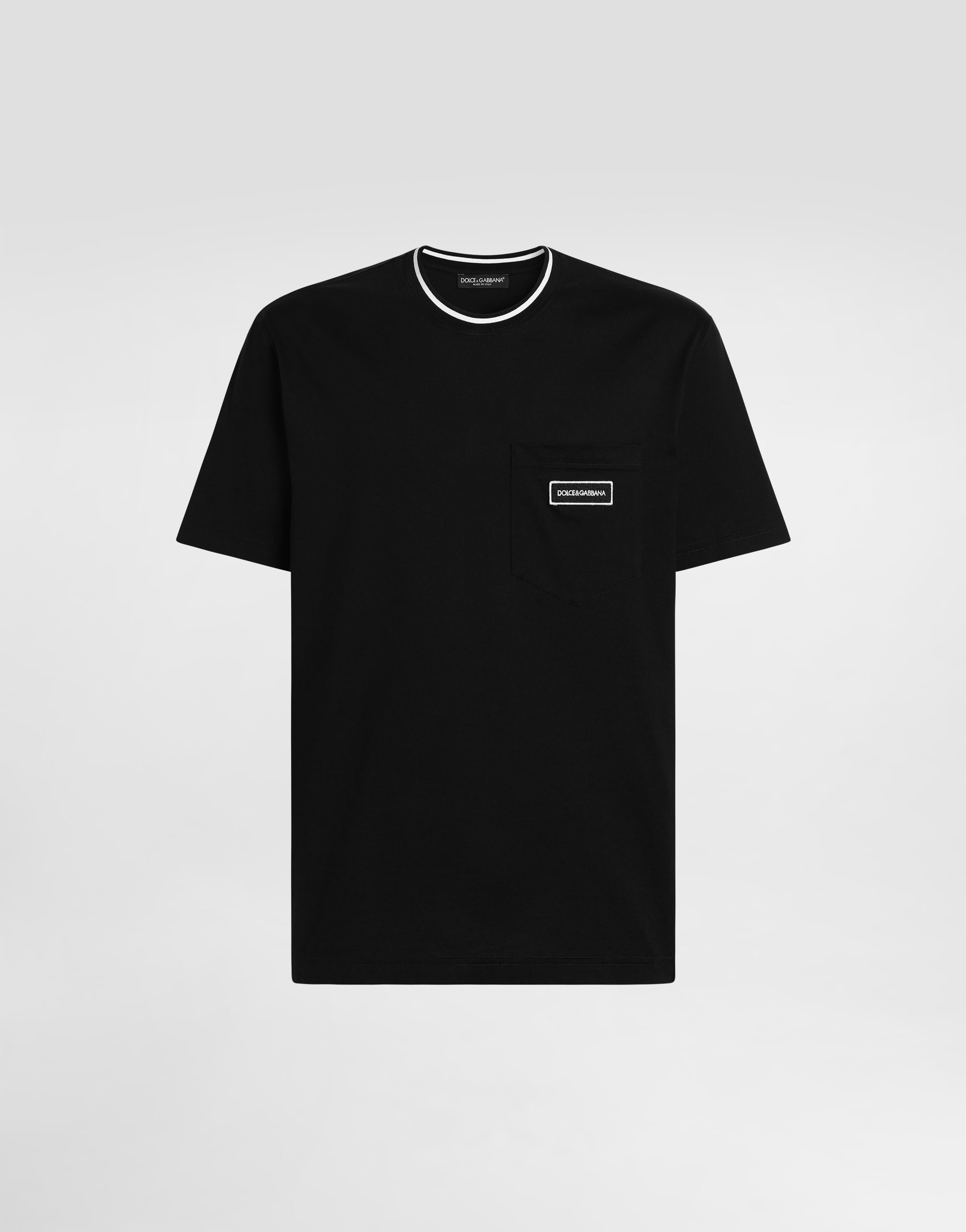 ブラックのメンズ Cotton t-shirt with logo | Dolce&Gabbana®