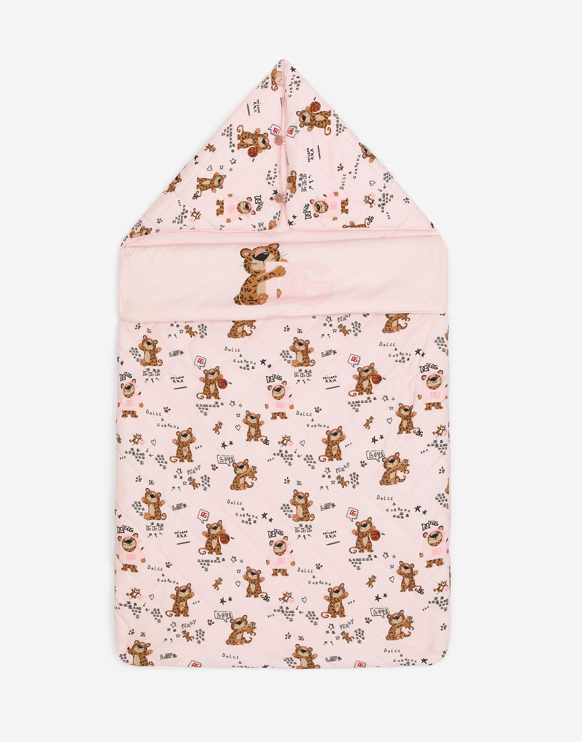 DOLCE & GABBANA BABY LEOPARD-PRINT JERSEY SLEEP SACK