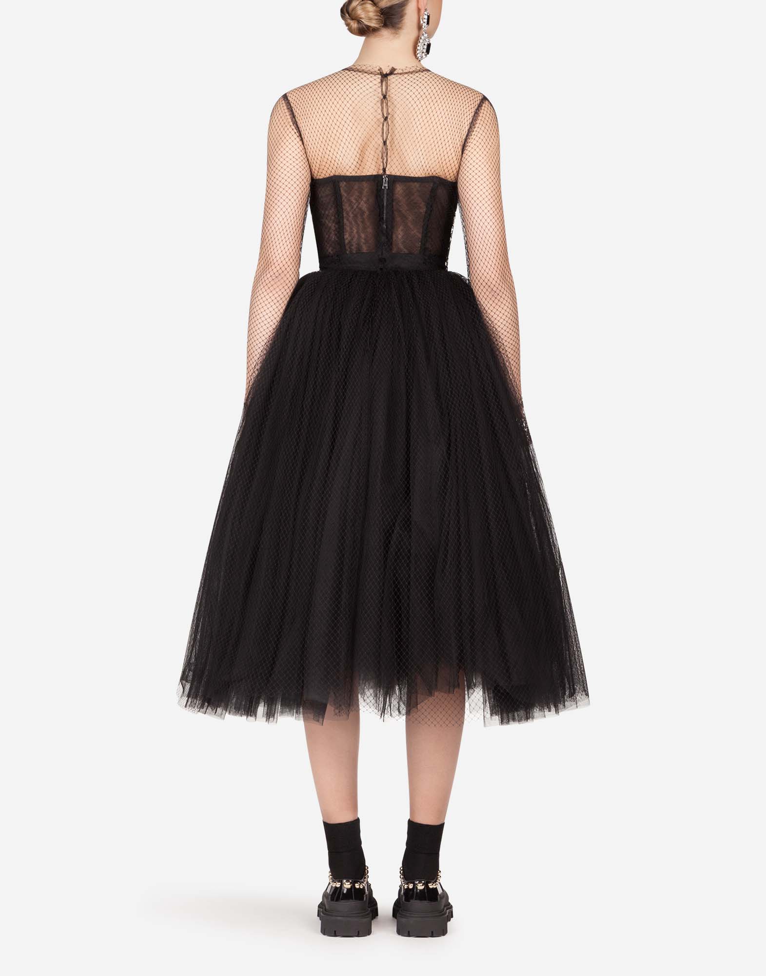 dolce and gabbana black tulle dress
