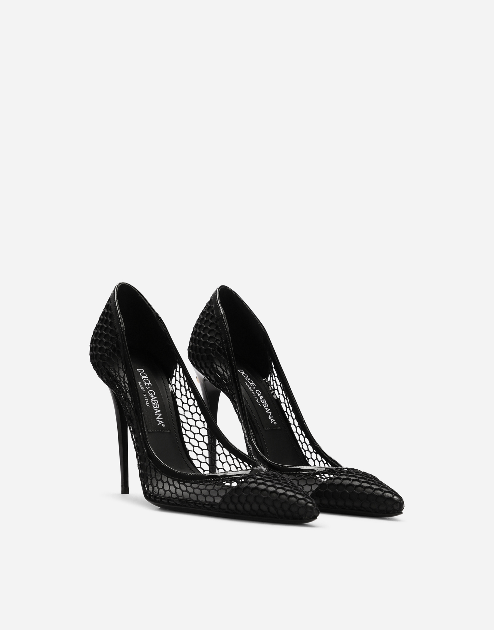 Shop Dolce & Gabbana Mesh And Patent Leather Pumps In Black