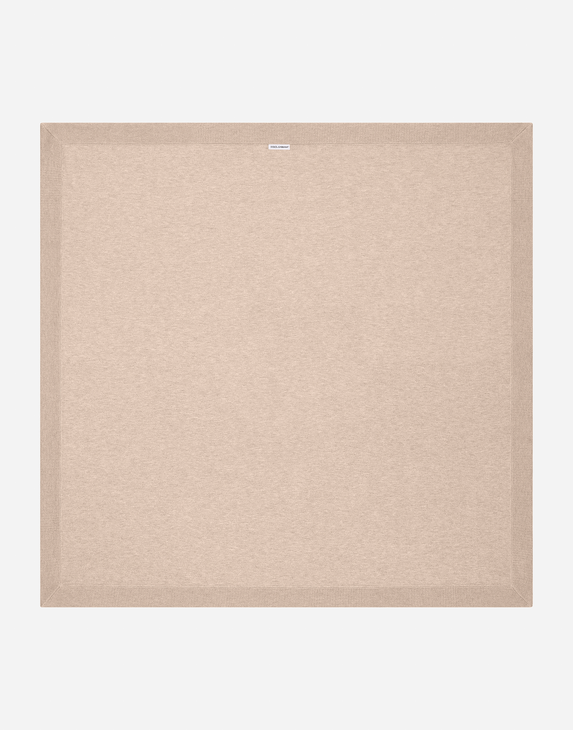 Plain-knit cotton blanket with DG logo