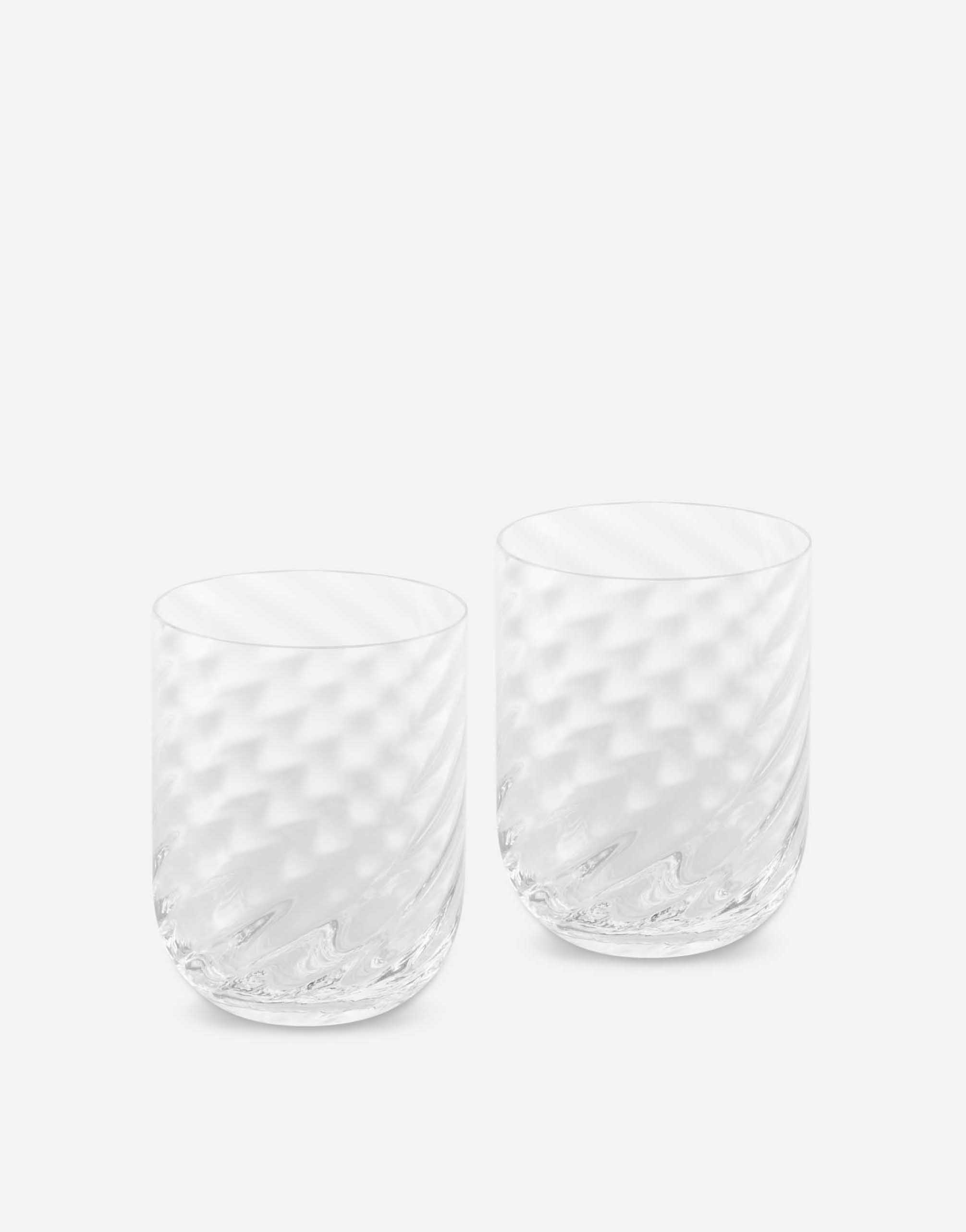 Dolce & Gabbana Set 2 Hand-blown Murano Water Glasses In Multicolor