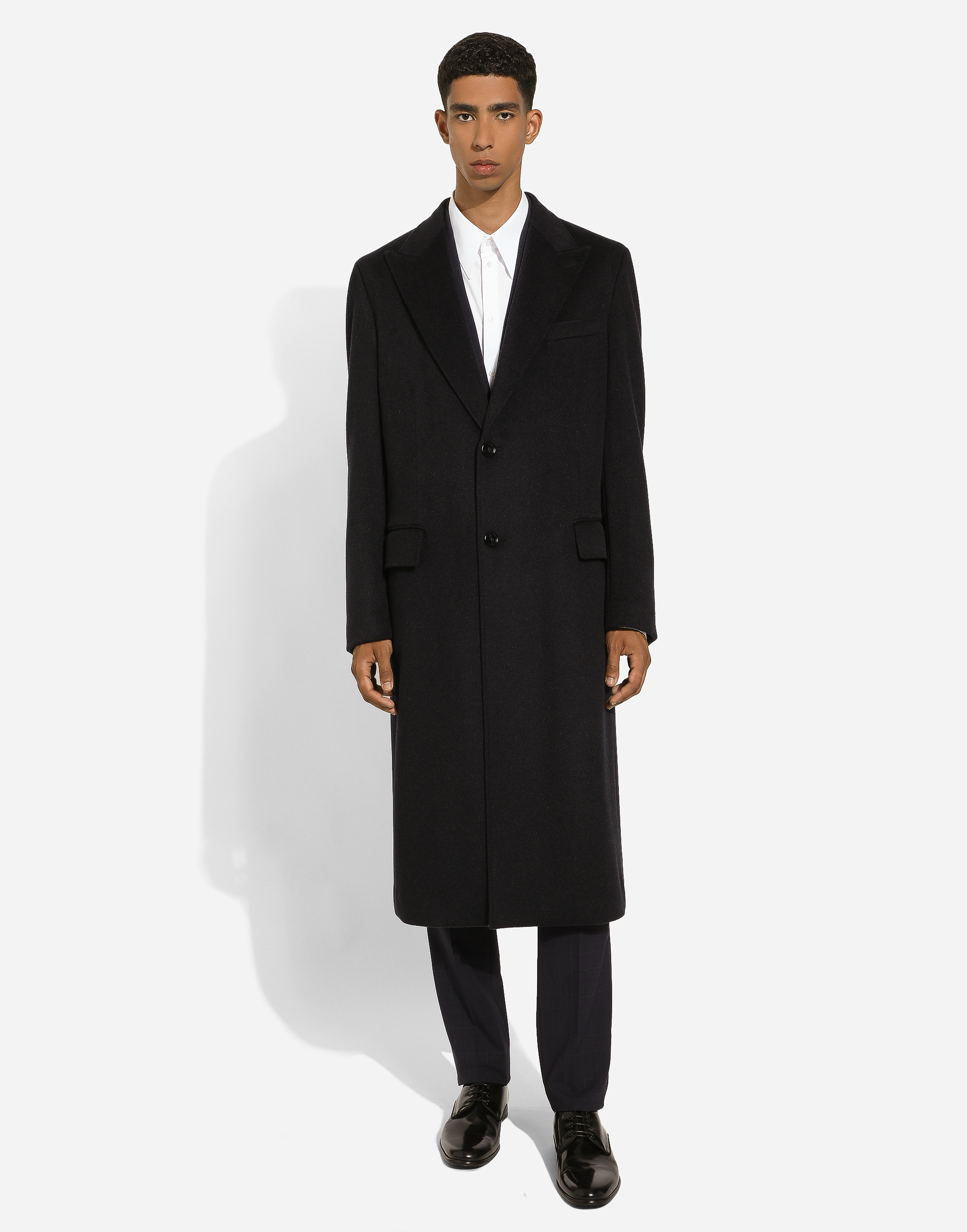 Dolce & Gabbana Single-breasted Cashmere Coat In グレー
