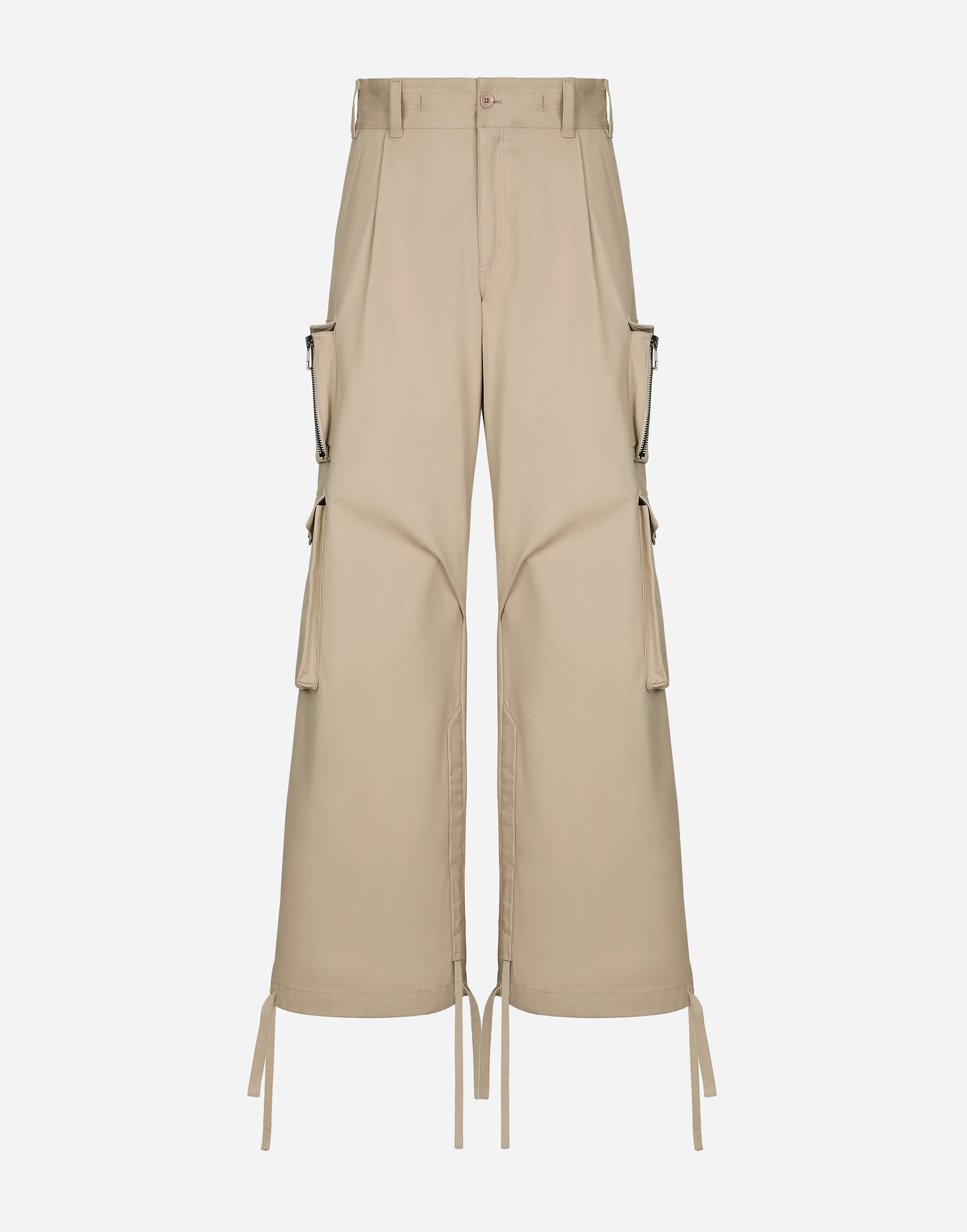 Dolce & Gabbana Cotton Gabardine Cargo Pants - Man Pants And Shorts Beige
