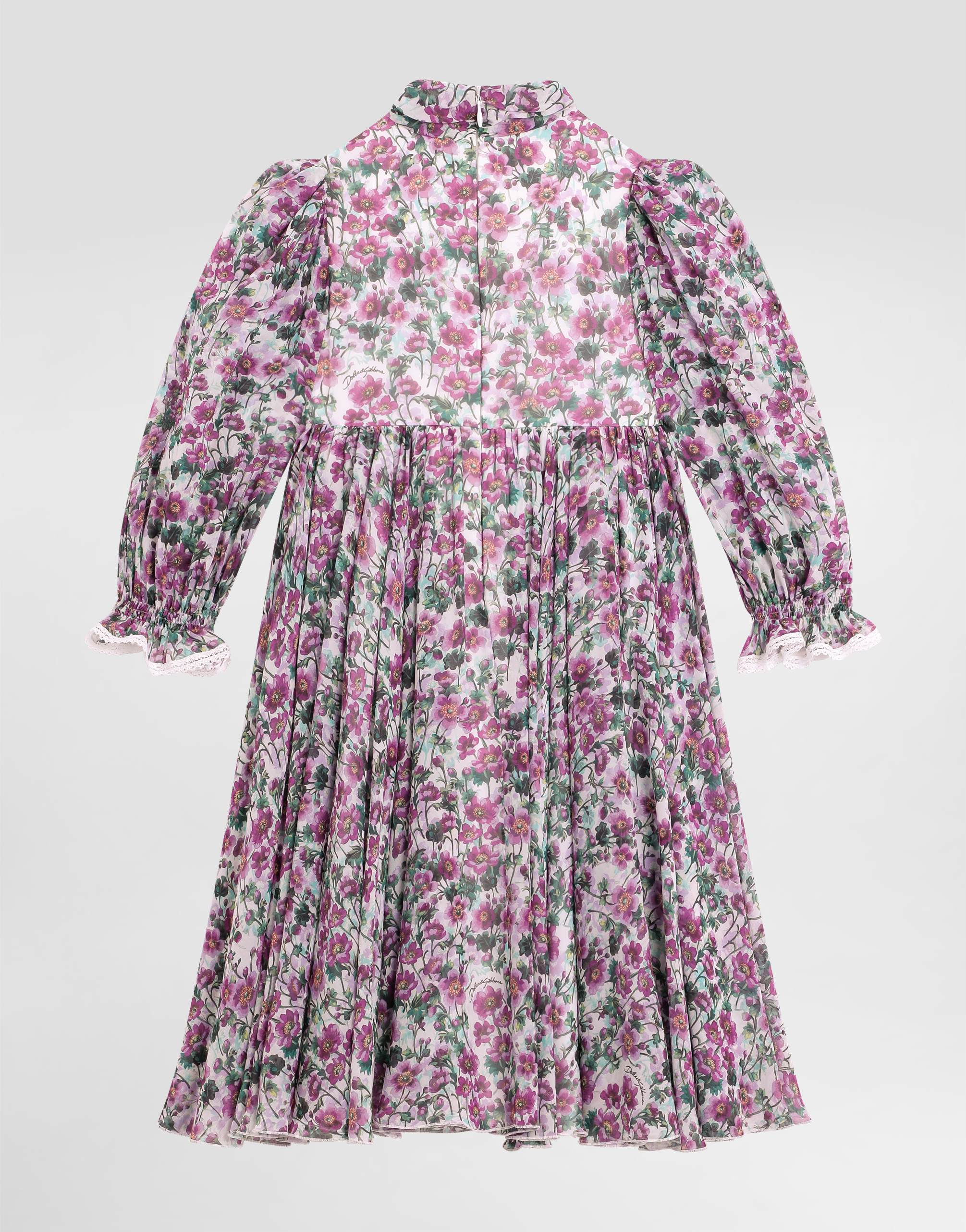 Dolce & Gabbana Violet-print Crêpe Dress In Multi