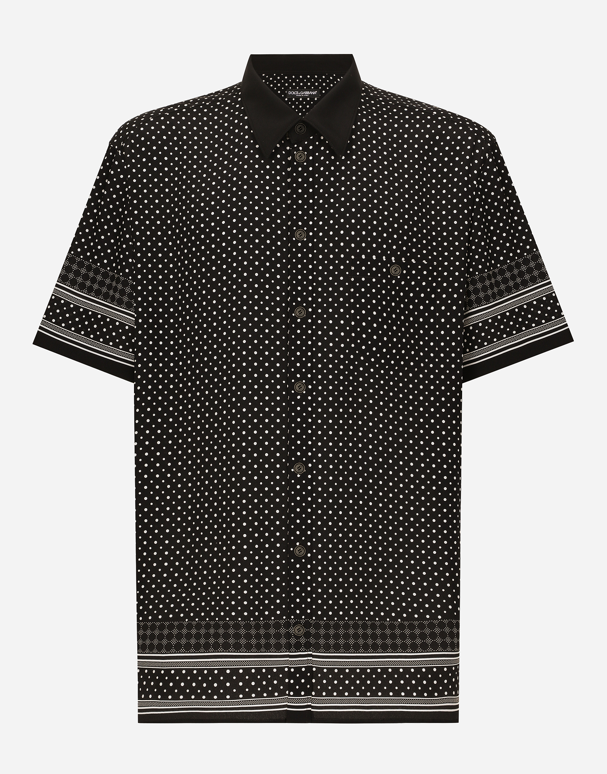 Tie-print silk Hawaiian shirt