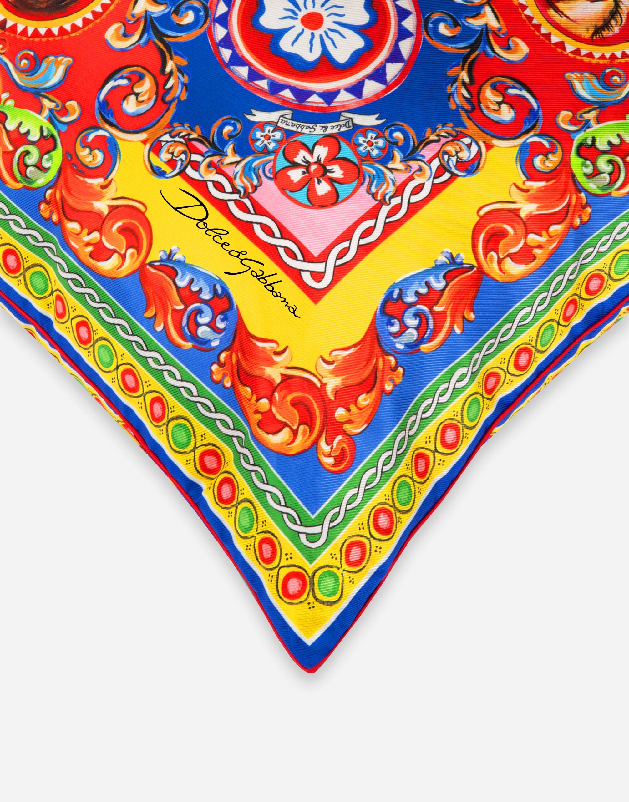 Dolce & Gabbana Silk Twill Cushion Large Multicolor Unisex Onesize In Multicolor