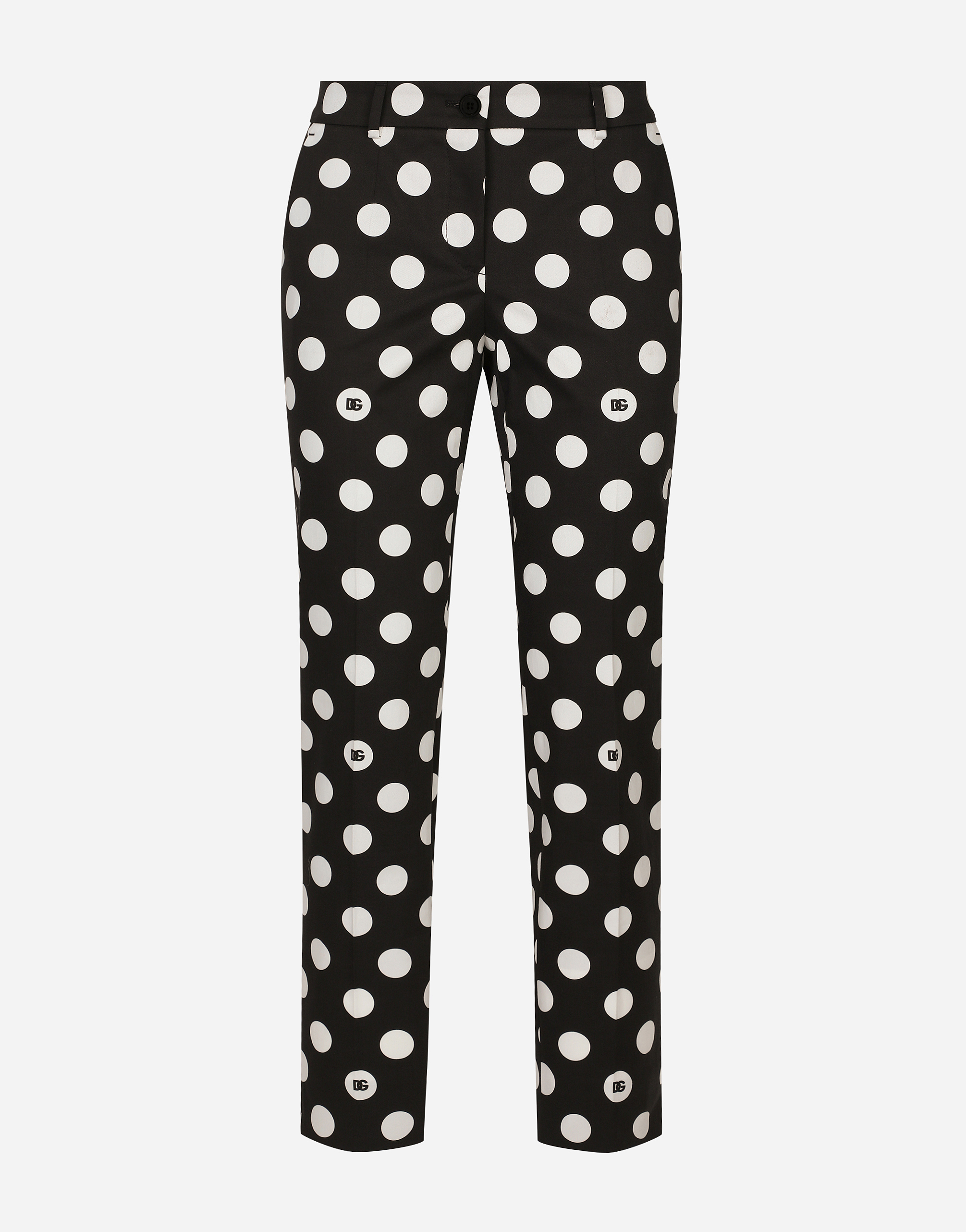 Shop Dolce & Gabbana Cotton Pants With Polka-dot Print In プリ