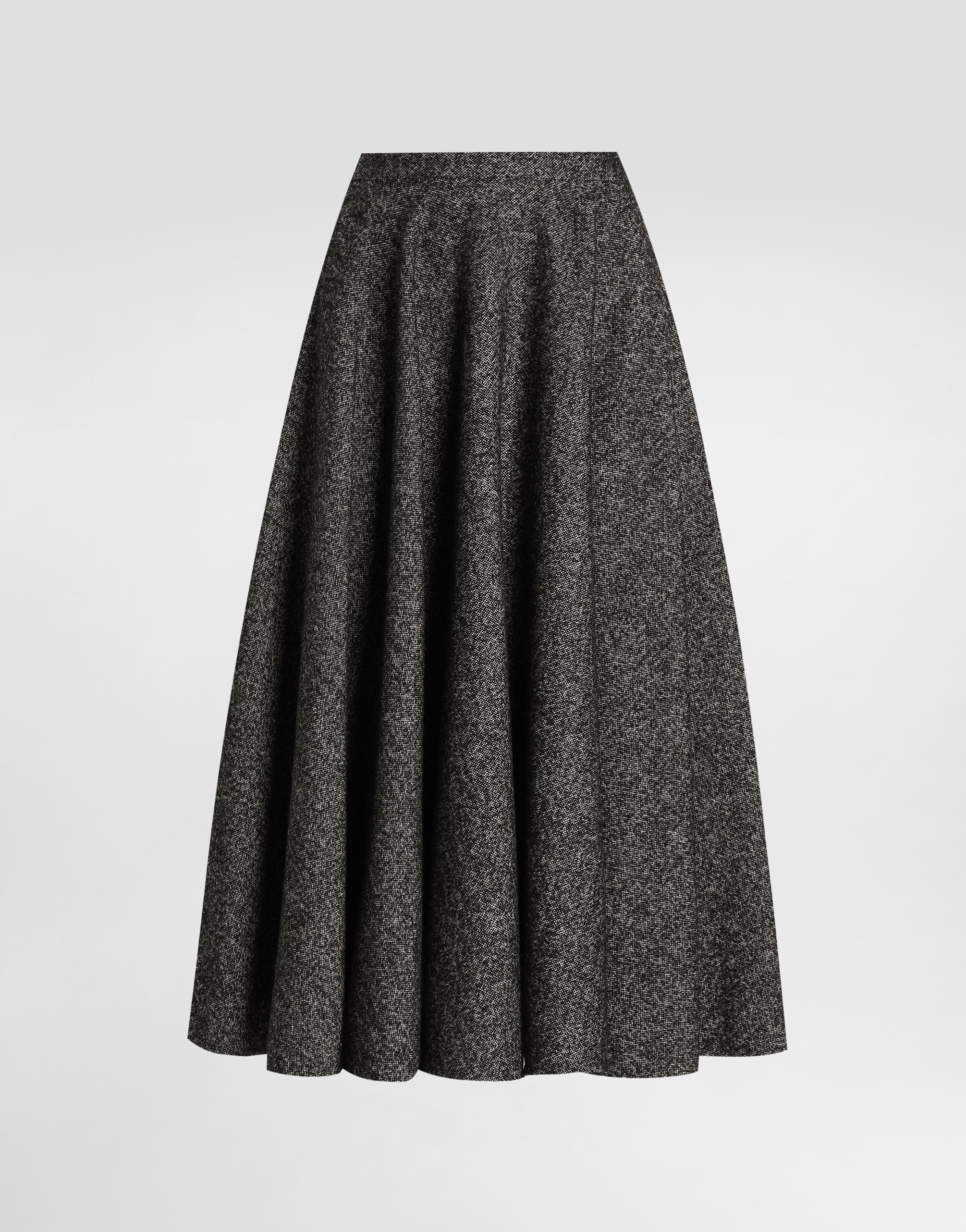 Wool blend dotted circle skirt