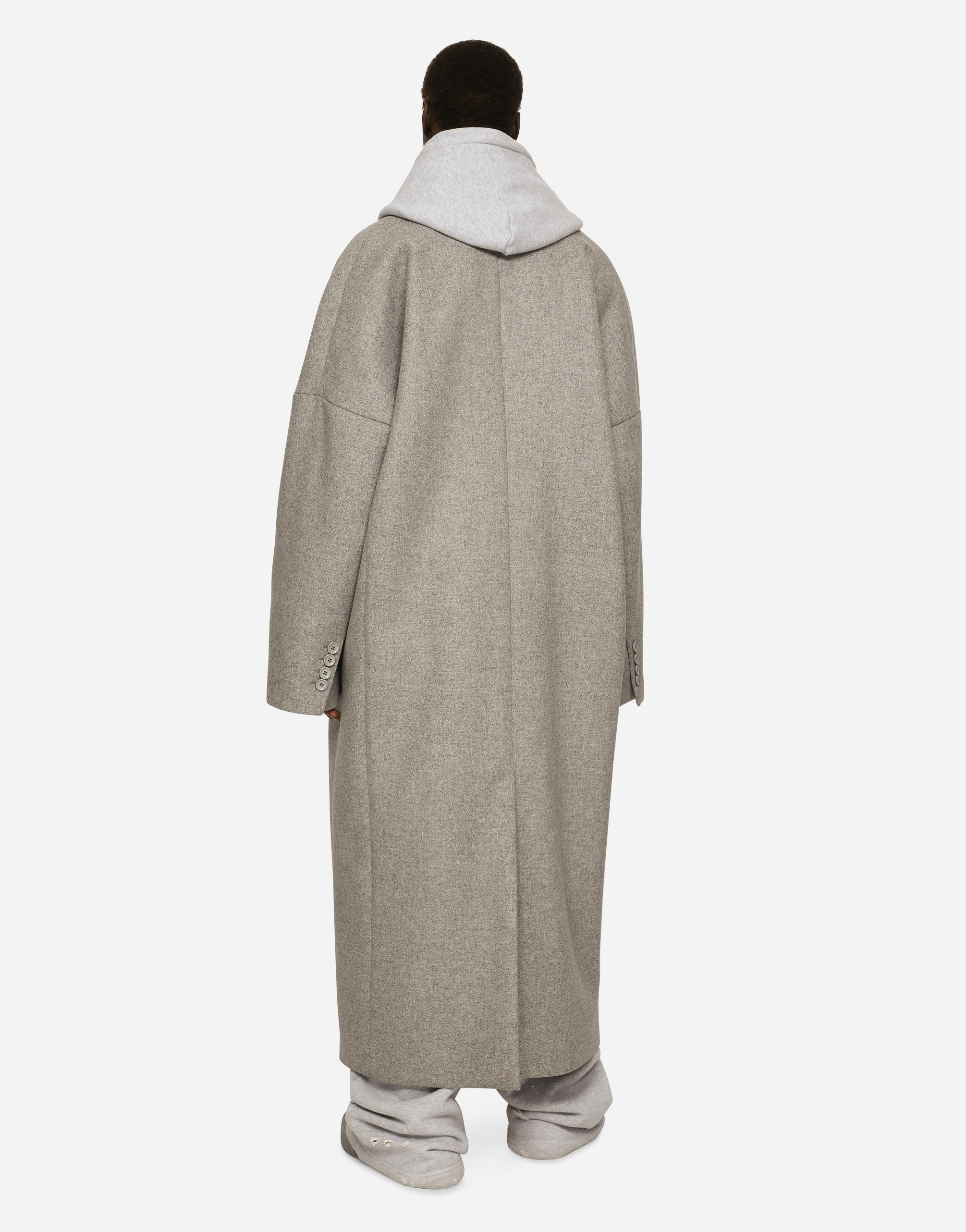 DOLCE & GABBANA DECONSTRUCTED SINGLE-BREASTED WOOL COAT