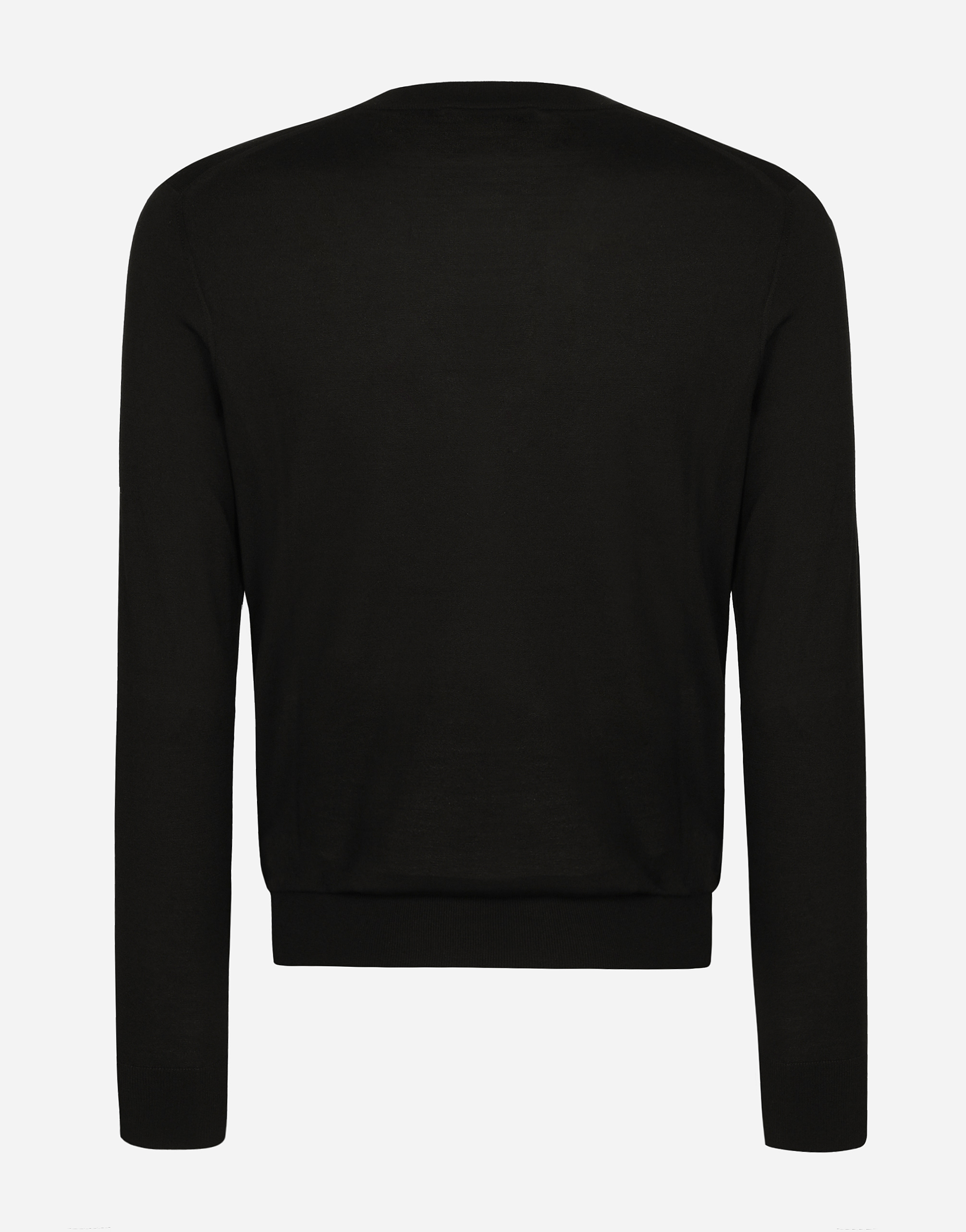 Dolce & Gabbana Logo-embroidered Silk Jumper In ブラック