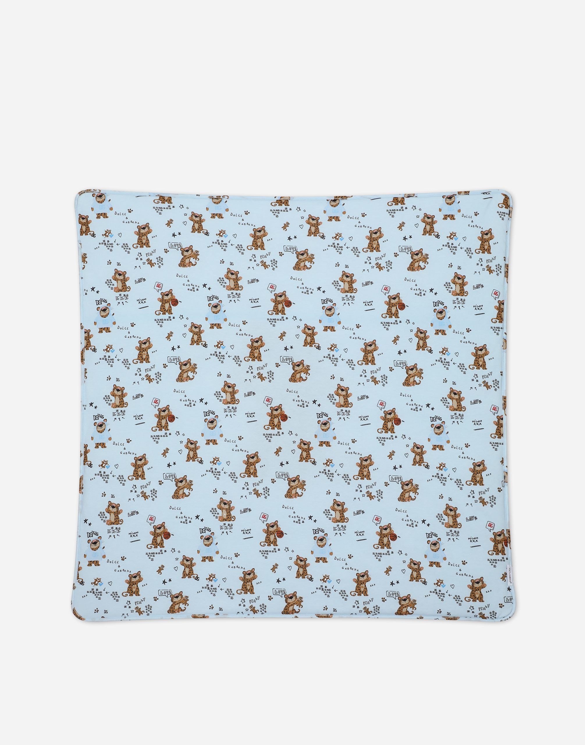 DOLCE & GABBANA BABY LEOPARD-PRINT JERSEY BLANKET