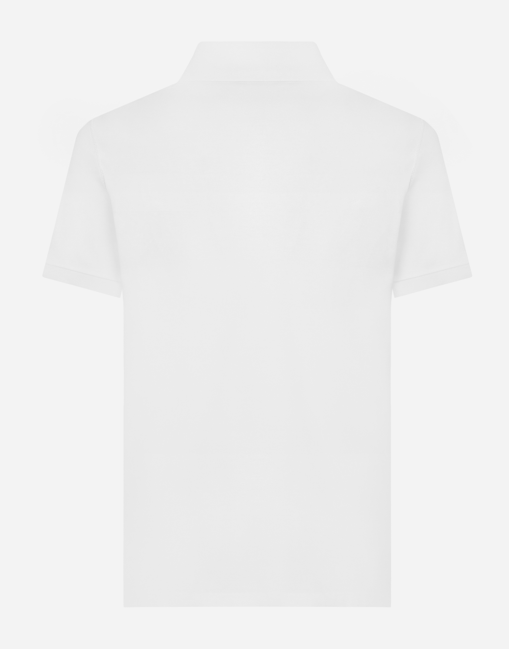 Shop Dolce & Gabbana Cotton Piqué Polo-shirt With Branded Tag In White