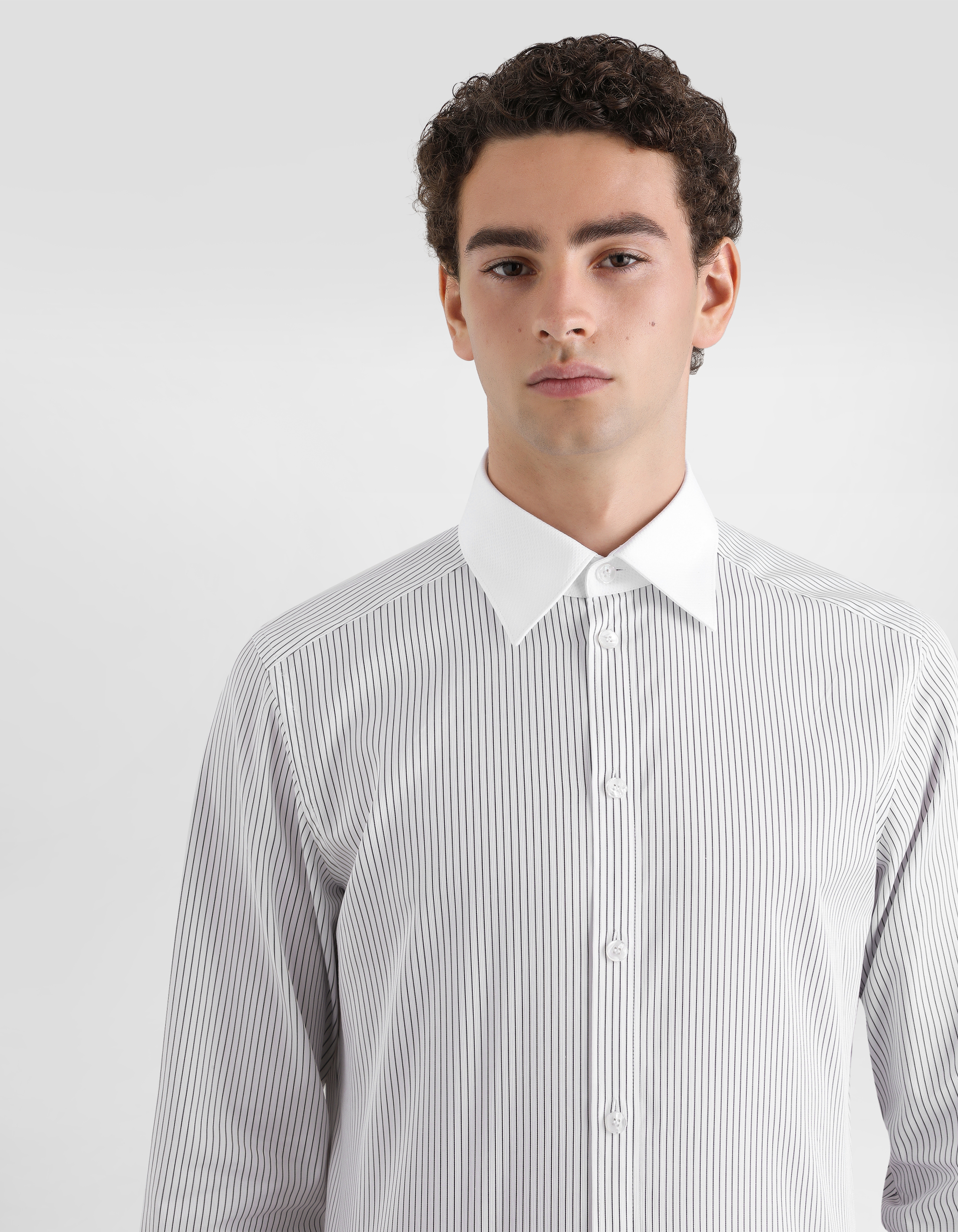Striped poplin martini shirt