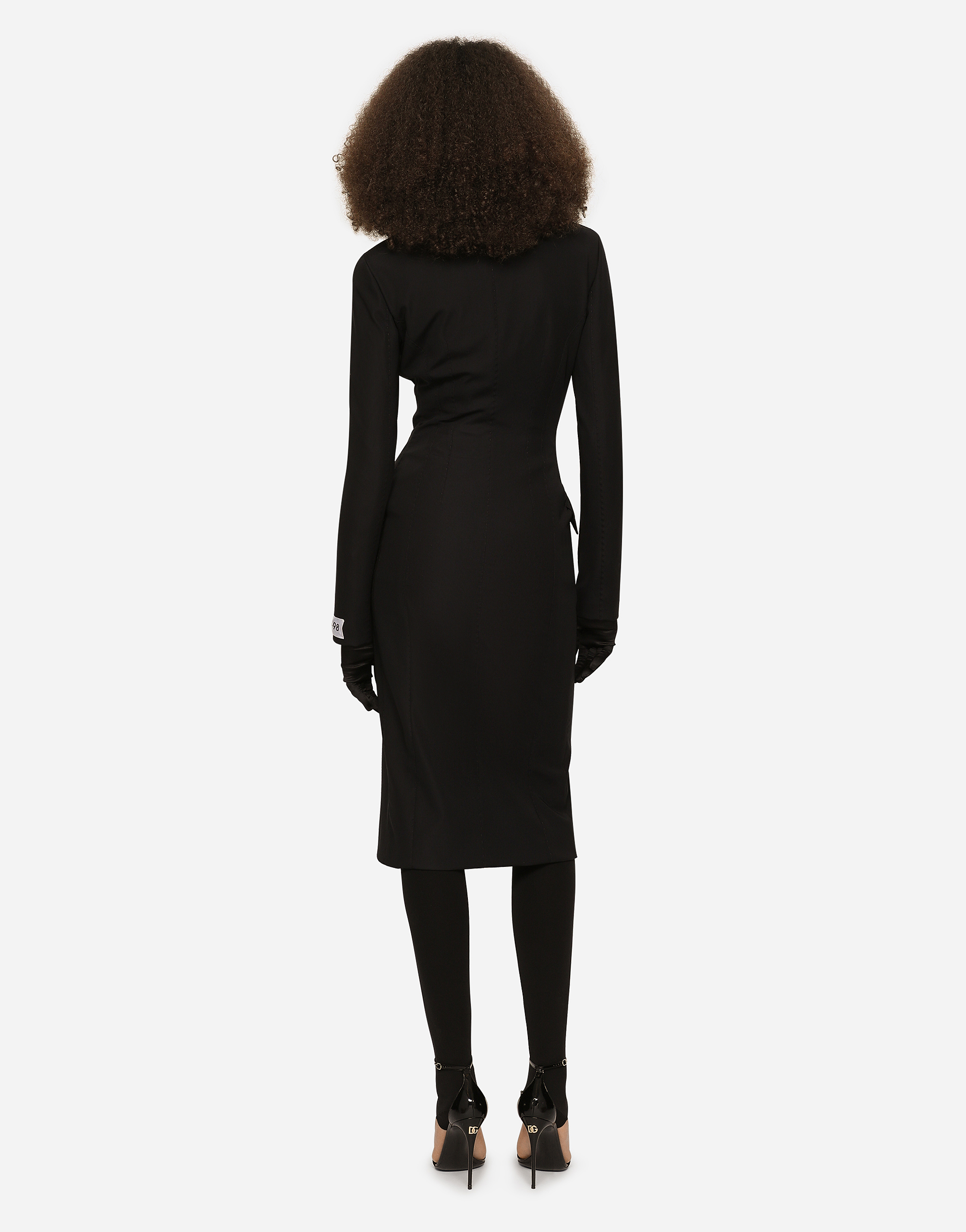 DOLCE & GABBANA KIM DOLCE&GABBANA JERSEY COAT DRESS WITH THE RE-EDITION LABEL