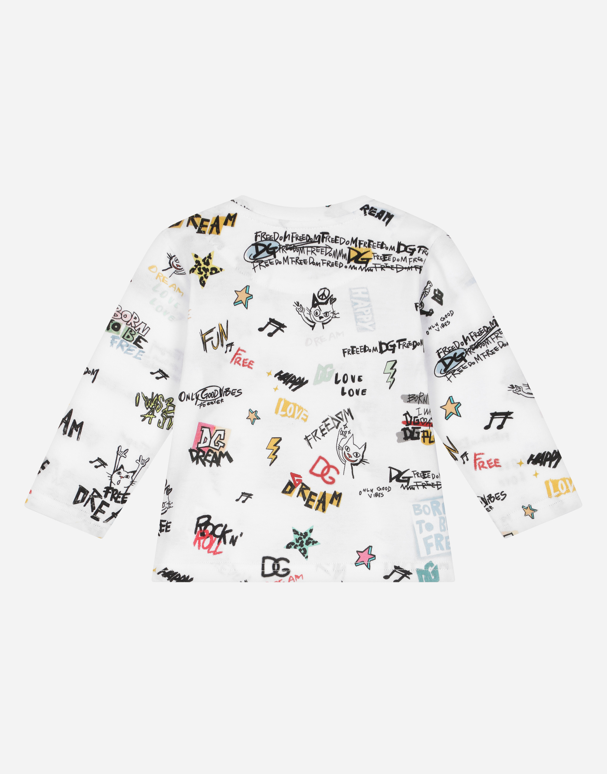 DOLCE & GABBANA JERSEY T-SHIRT WITH DG ROCK PRINT