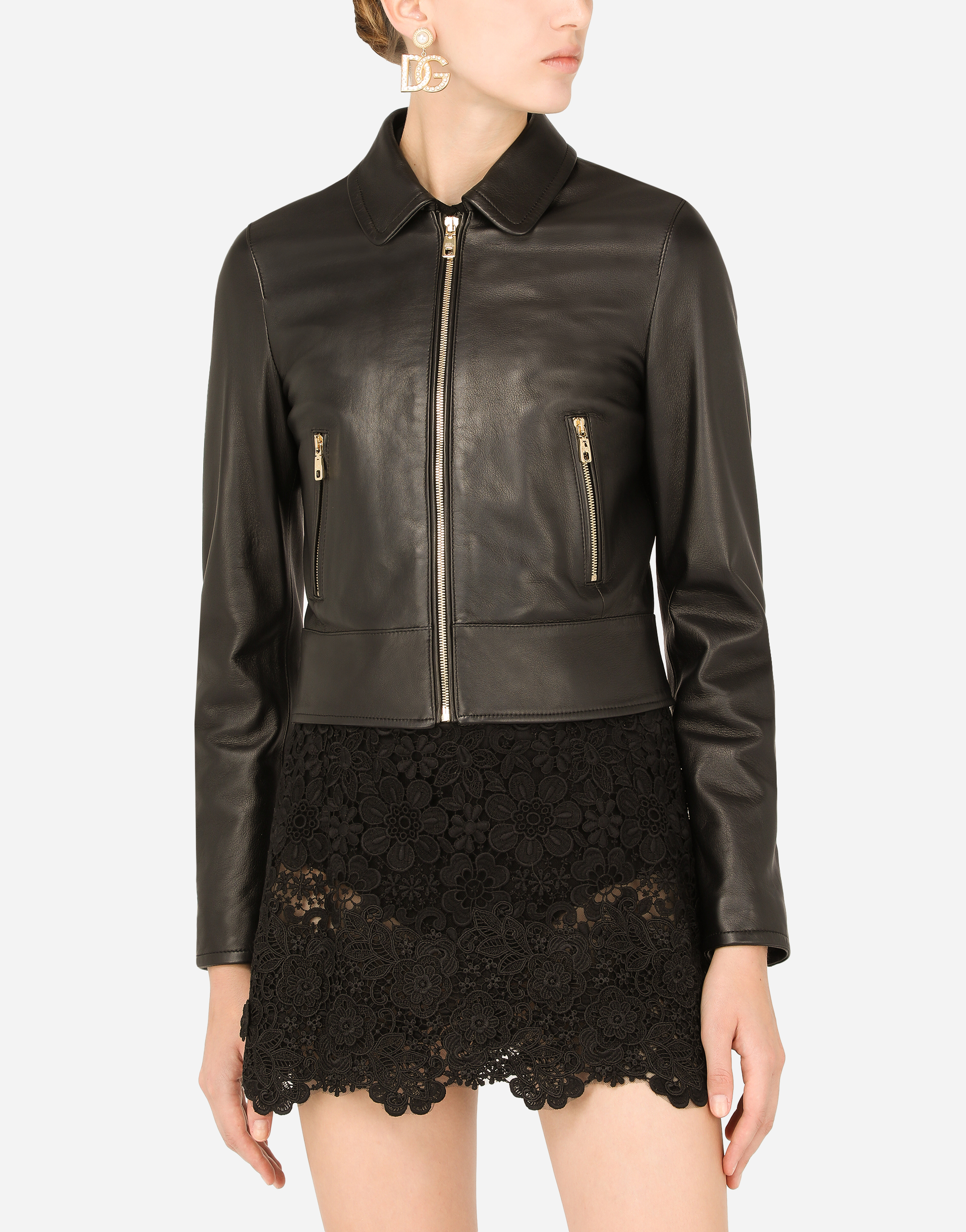Dolce gabbana online leather jacket womens