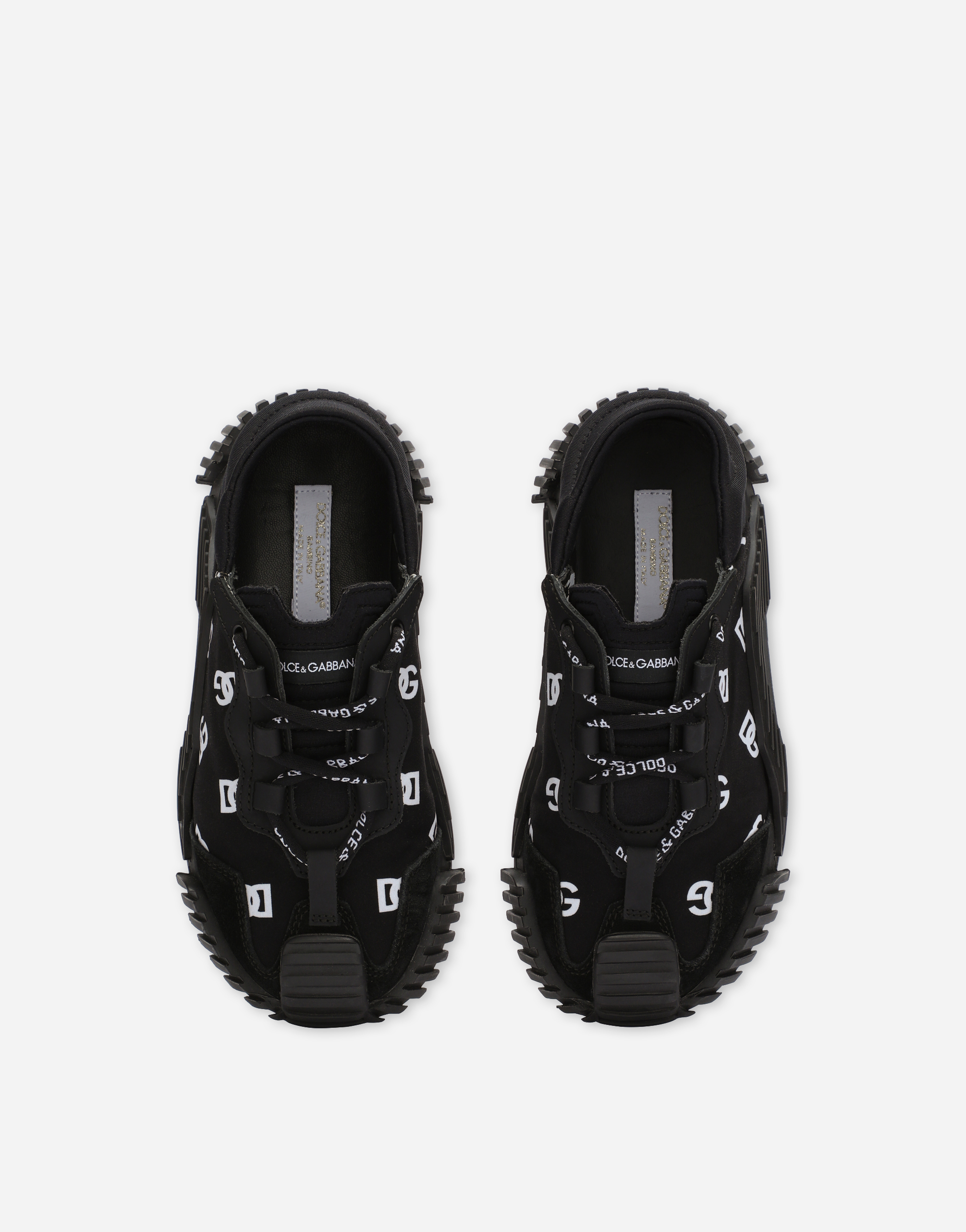 DOLCE & GABBANA NS1 SNEAKERS WITH ALL-OVER DG LOGO PRINT