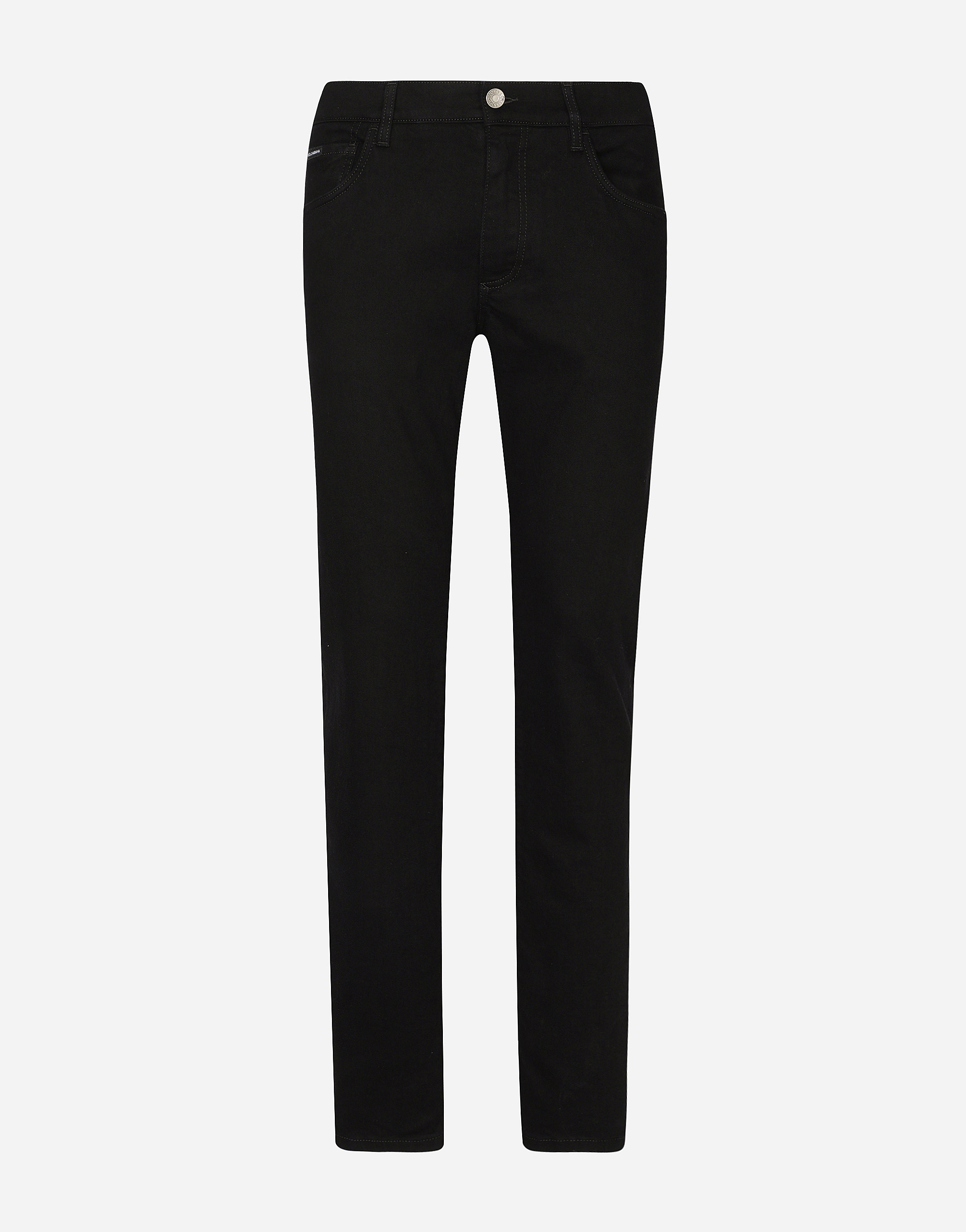 Dolce & Gabbana Black Wash Slim-fit Stretch Jeans In Multicolor