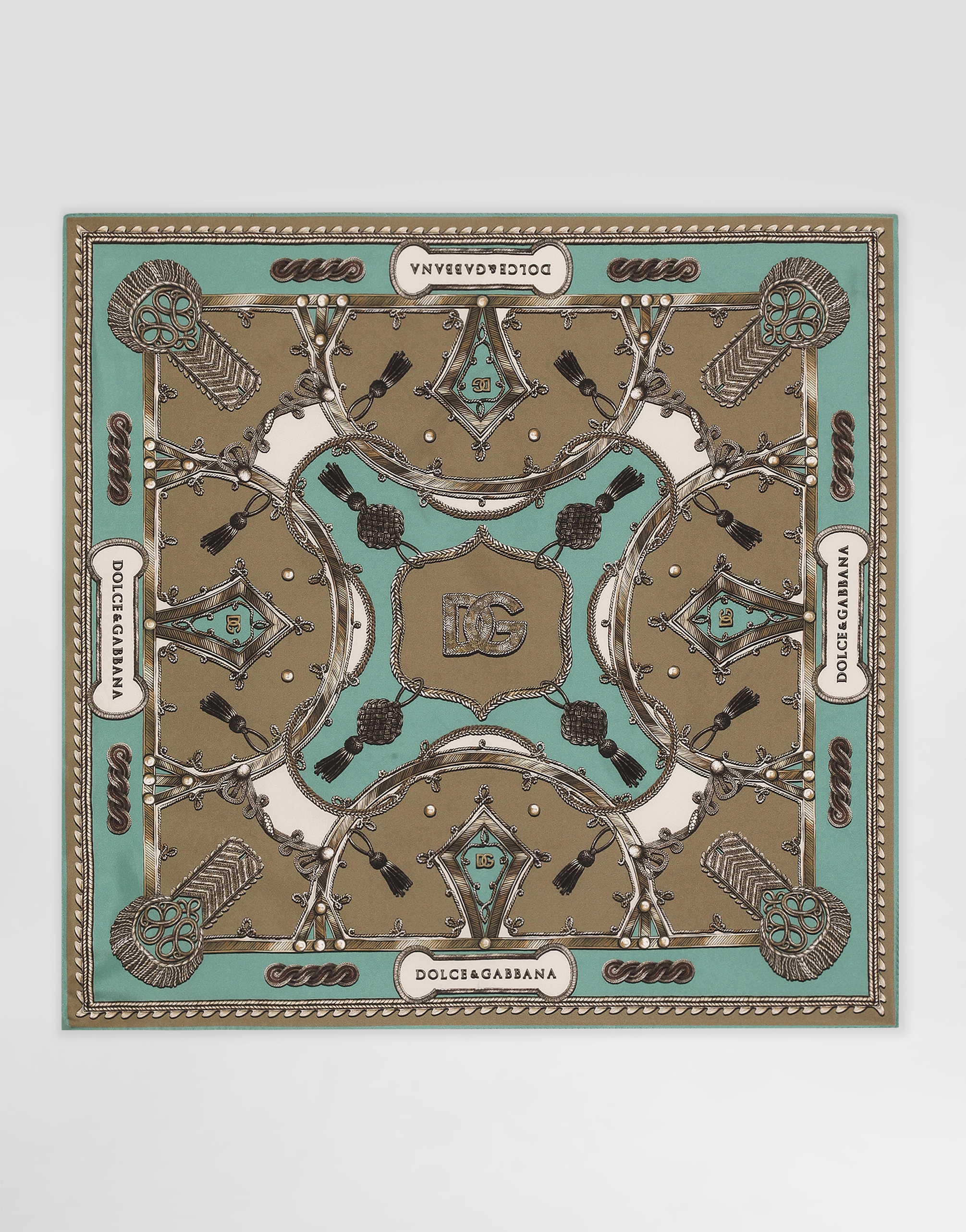  Dolce & Gabbana Foulard 70x70 In Twill Di Seta Stampa Cargo - Uomo Sciarpe E Foulard Multicolore Onesize 