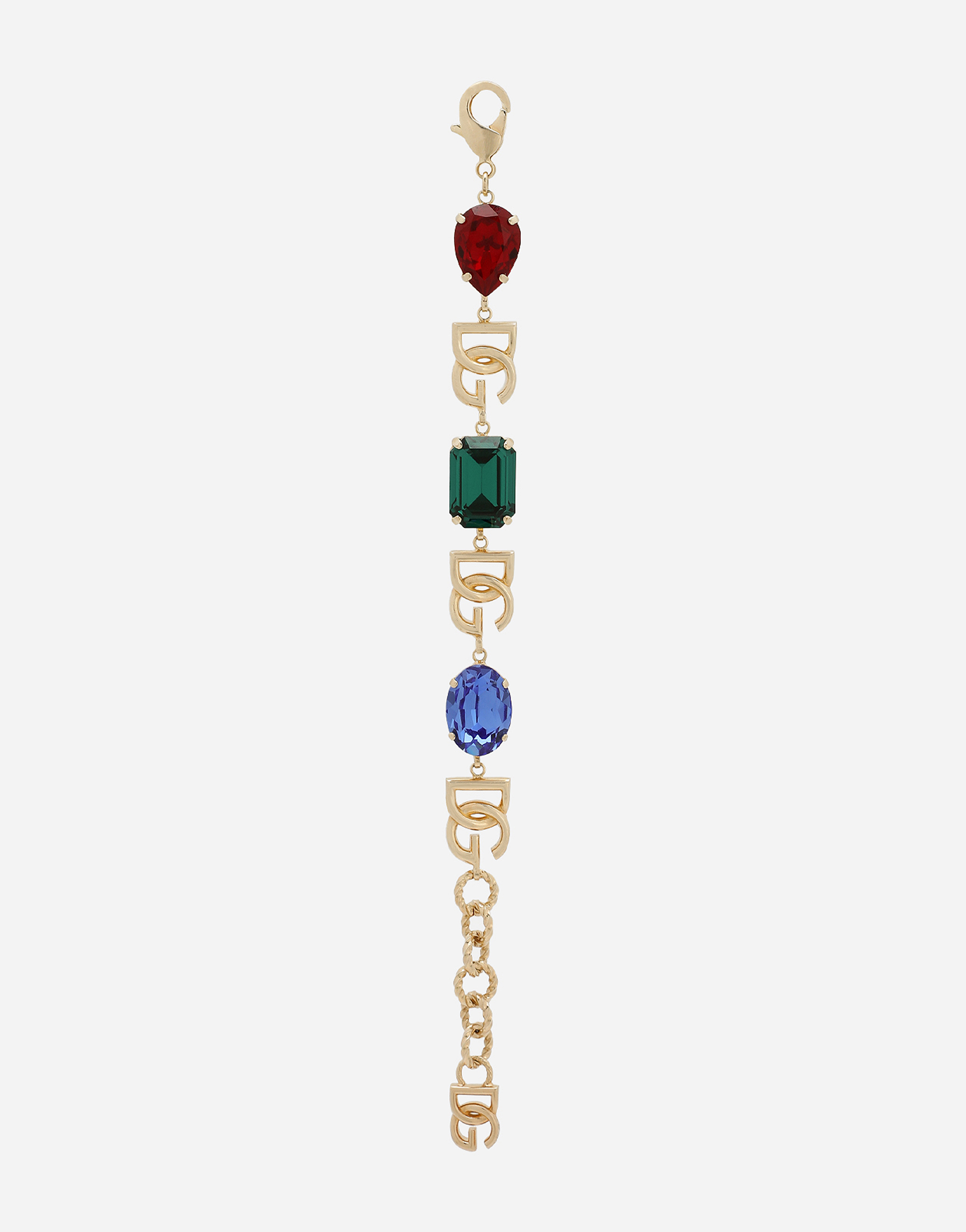 Dolce & Gabbana Dolce & Gabbana Bracelet With Dg Logo And Multi-colored Rhinestones - Woman Bijoux Multi-colored Metal Onesize 