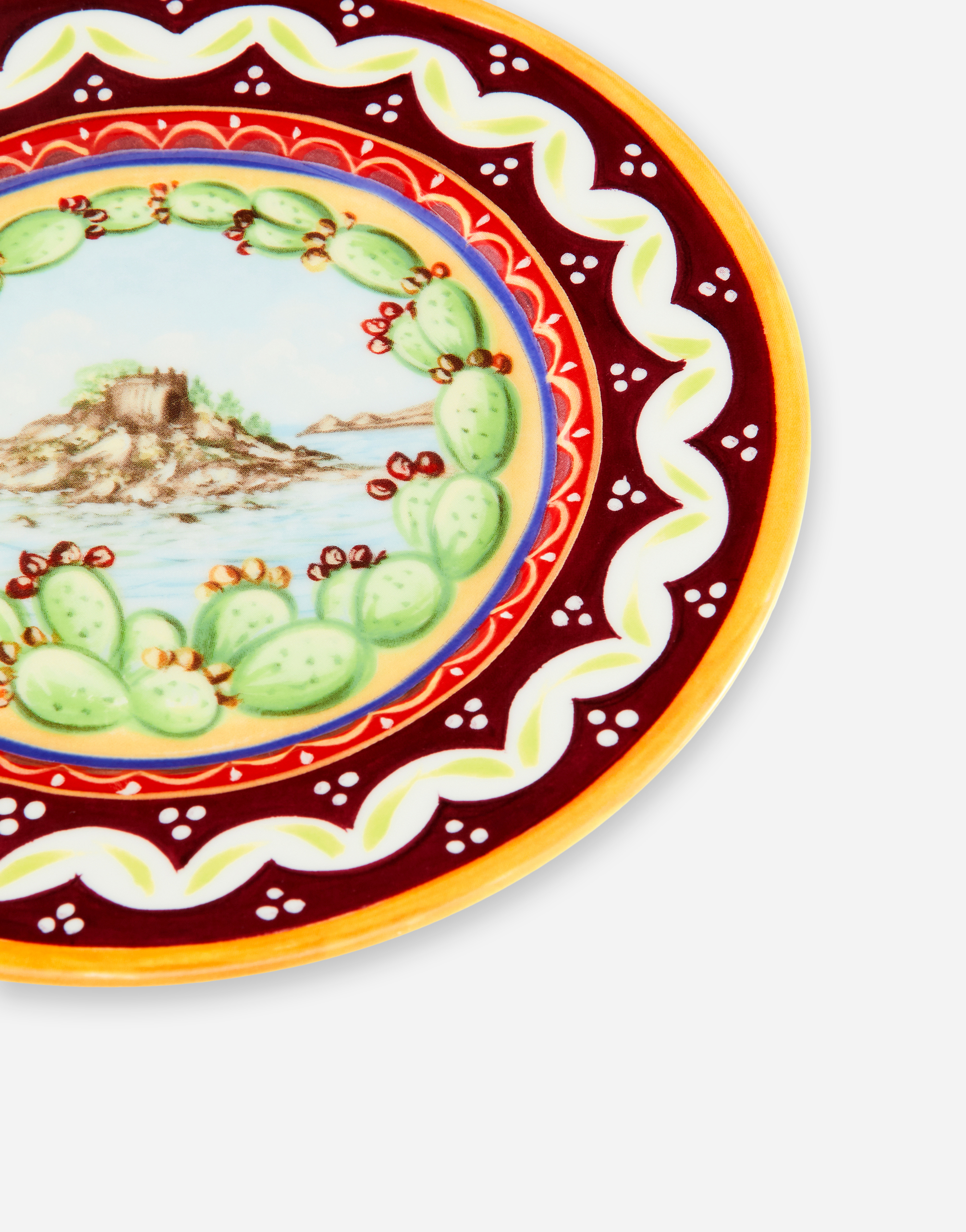 Dolce & Gabbana Set 2 Bread Plates In Fine Porcelain In Multicolor