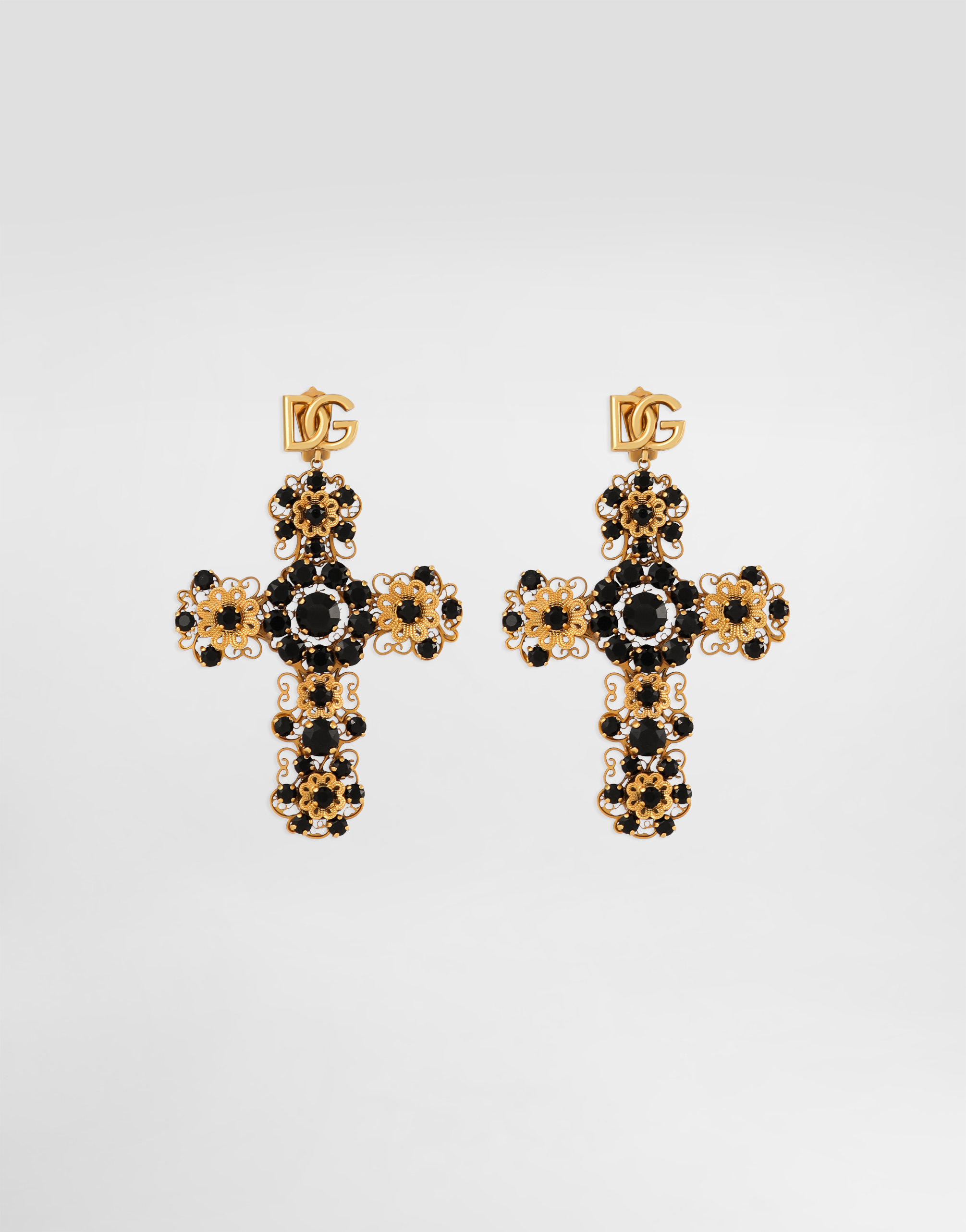 DOLCE & GABBANA FILIGREE CROSS EARRINGS