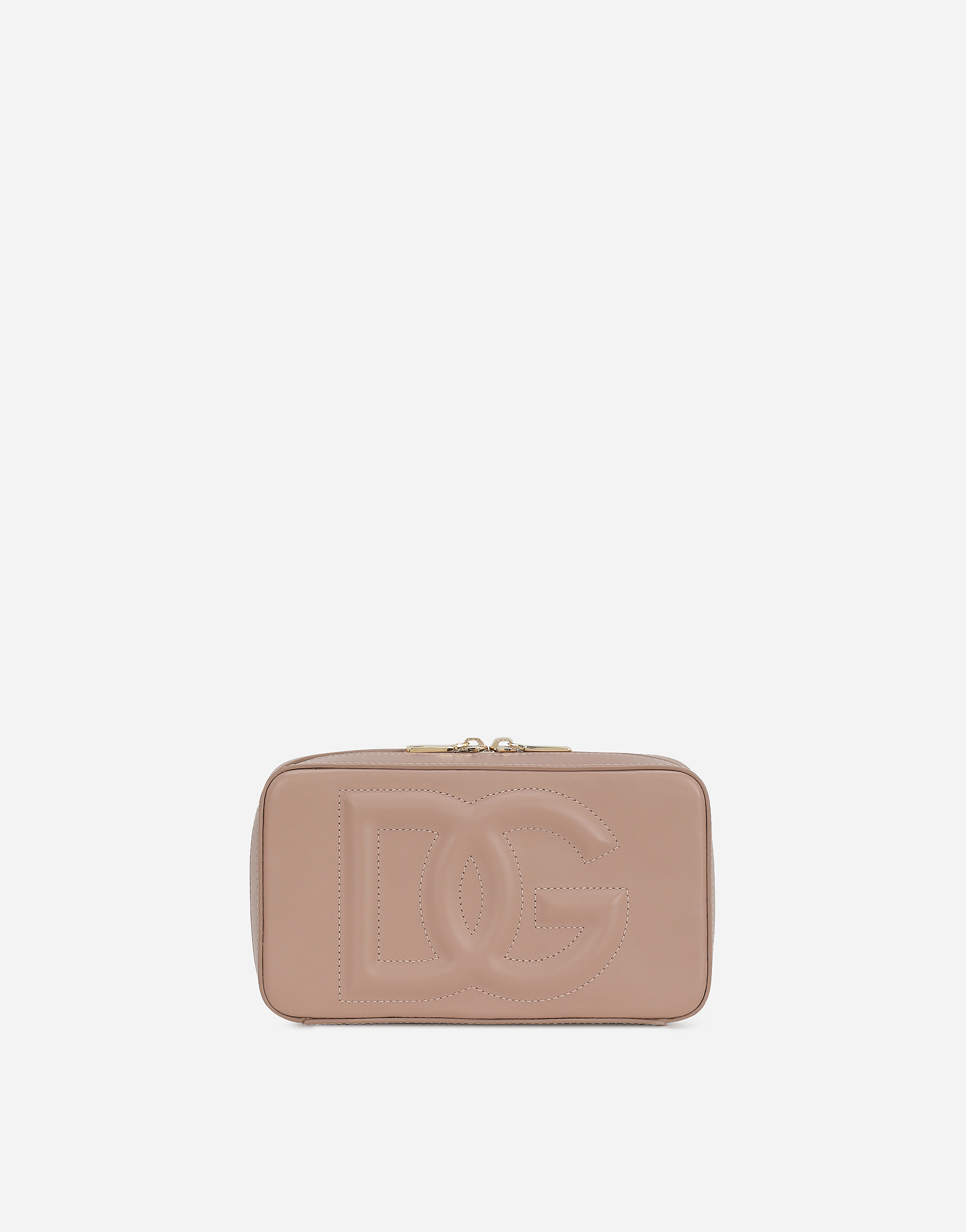 Dolce & Gabbana Small Calfskin Dg Logo Bag Camera Bag In Pale Pink