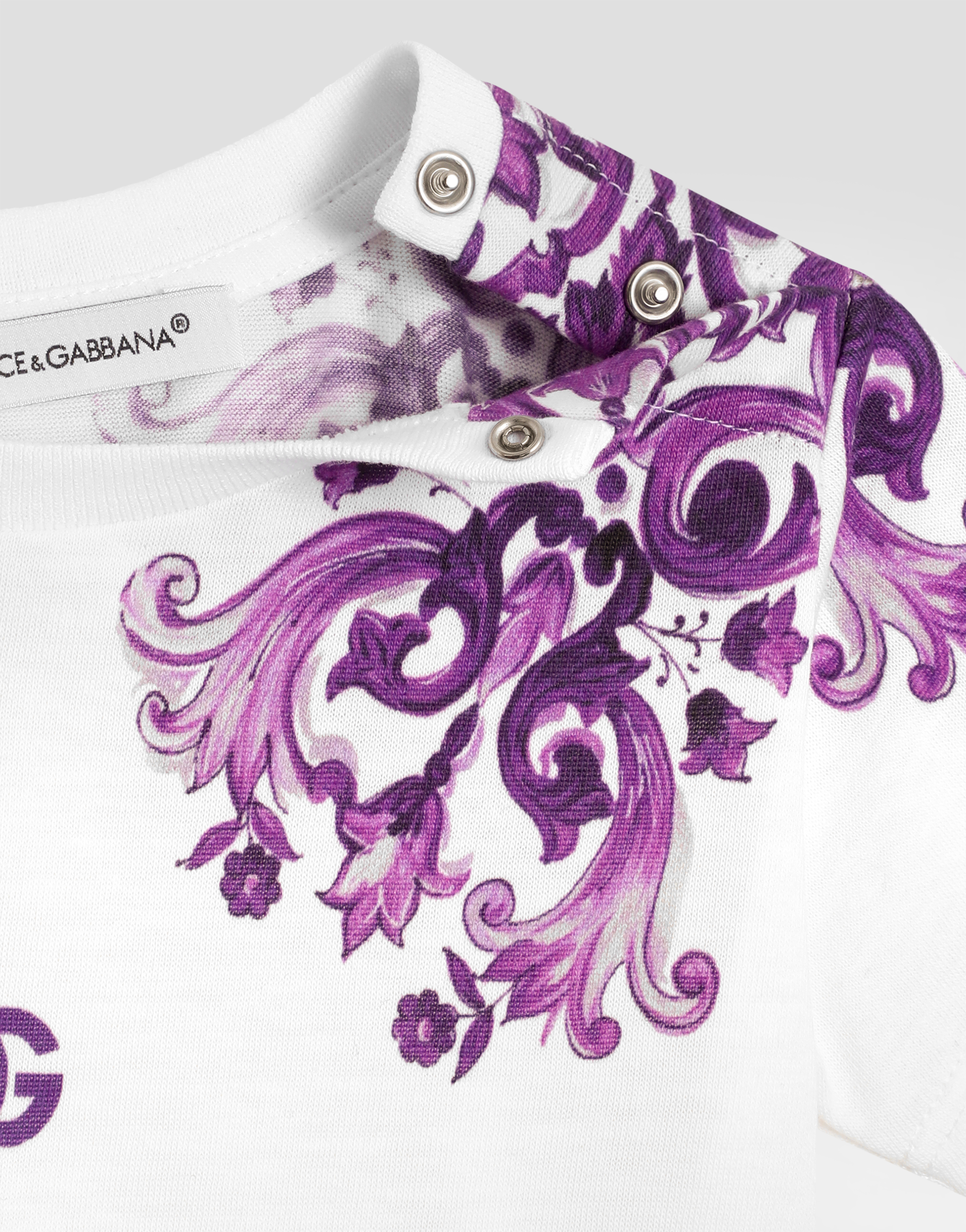Majolica-print short-sleeved jersey t-shirt