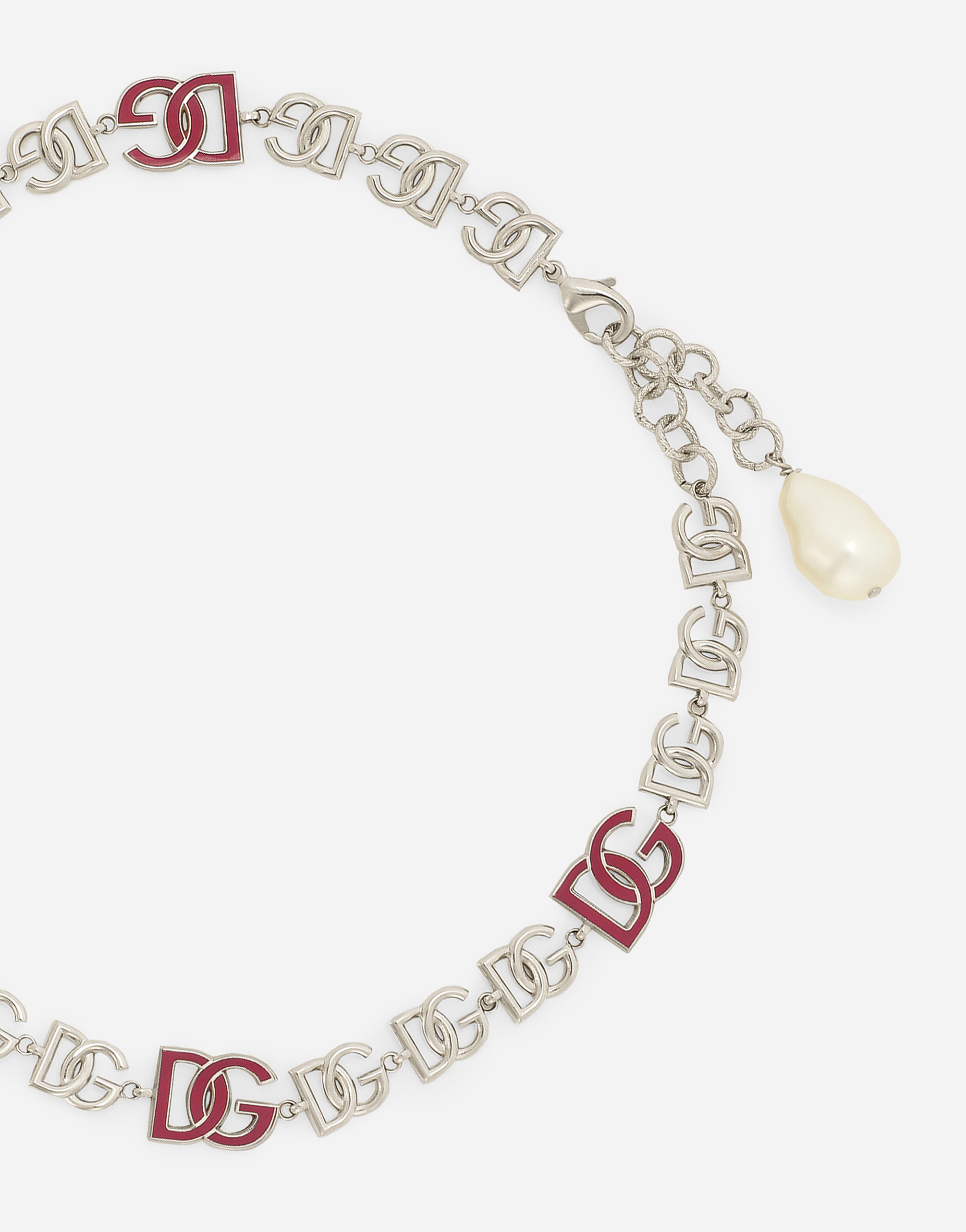 DOLCE & GABBANA SHORT NECKLACE WITH DG MULTI-LOGO