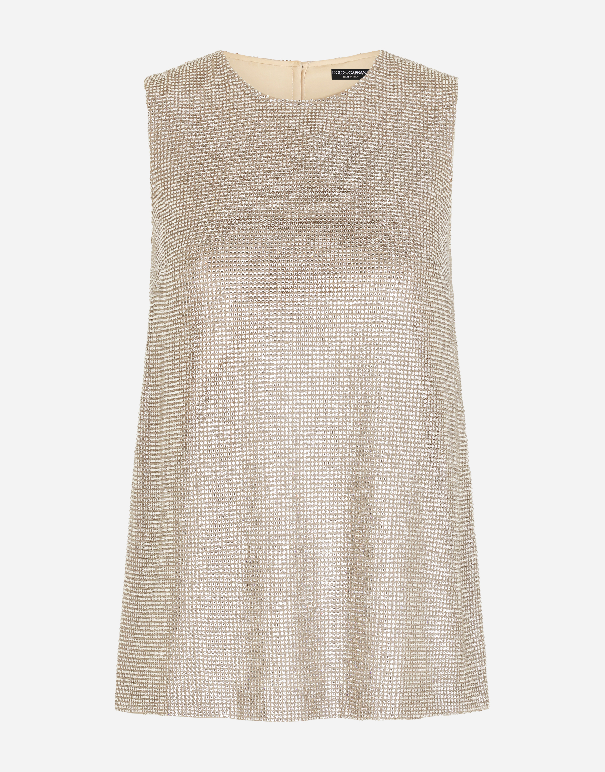 DOLCE&GABBANA ラメロゴタンクトップ ノースリーブ白38*ZC483 DOLCE&GABBANA ラメロゴタンクトップ ノースリーブ白38*ZC483