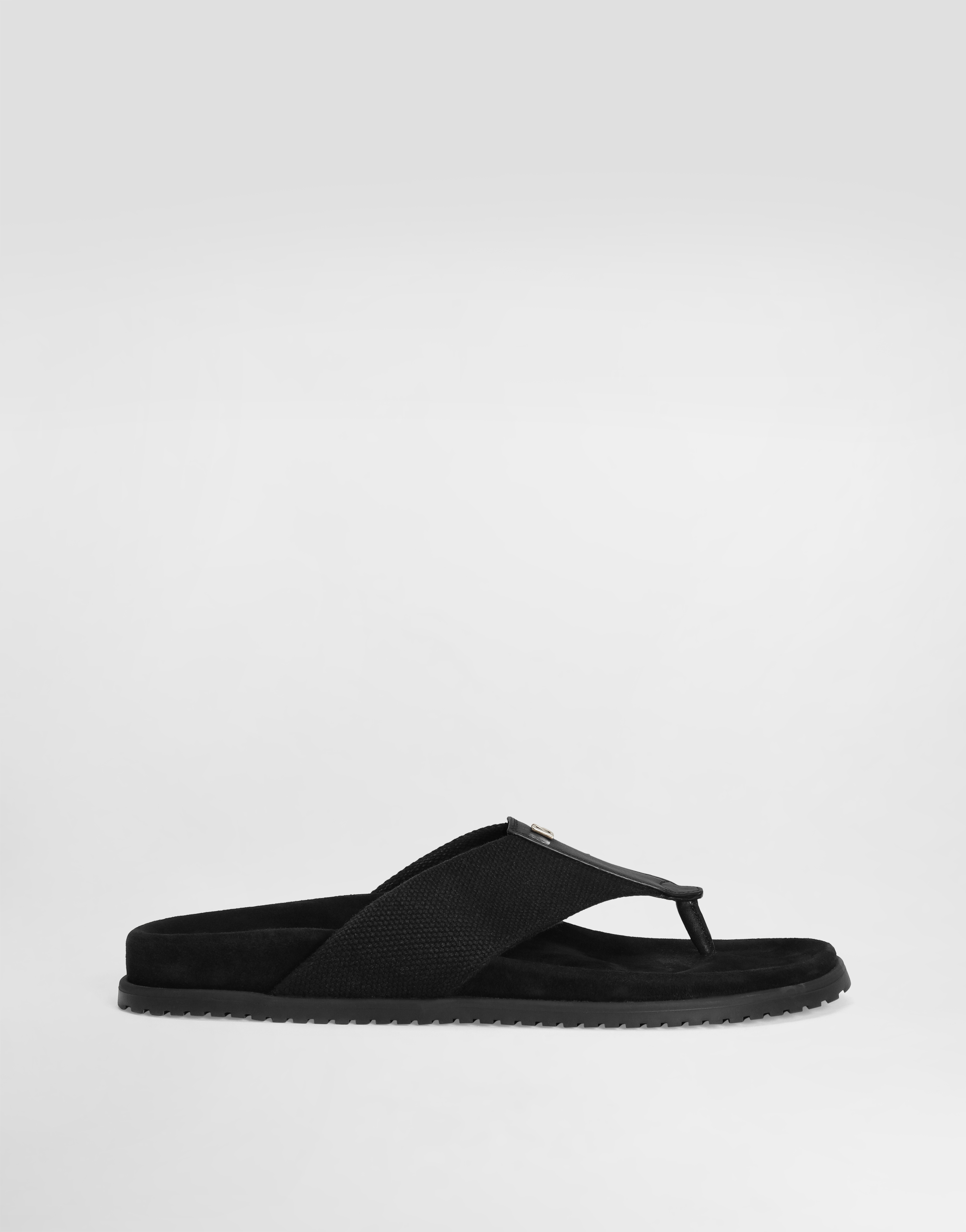 Blackのメンズ ファブリック トング サンダル | Dolce&Gabbana®