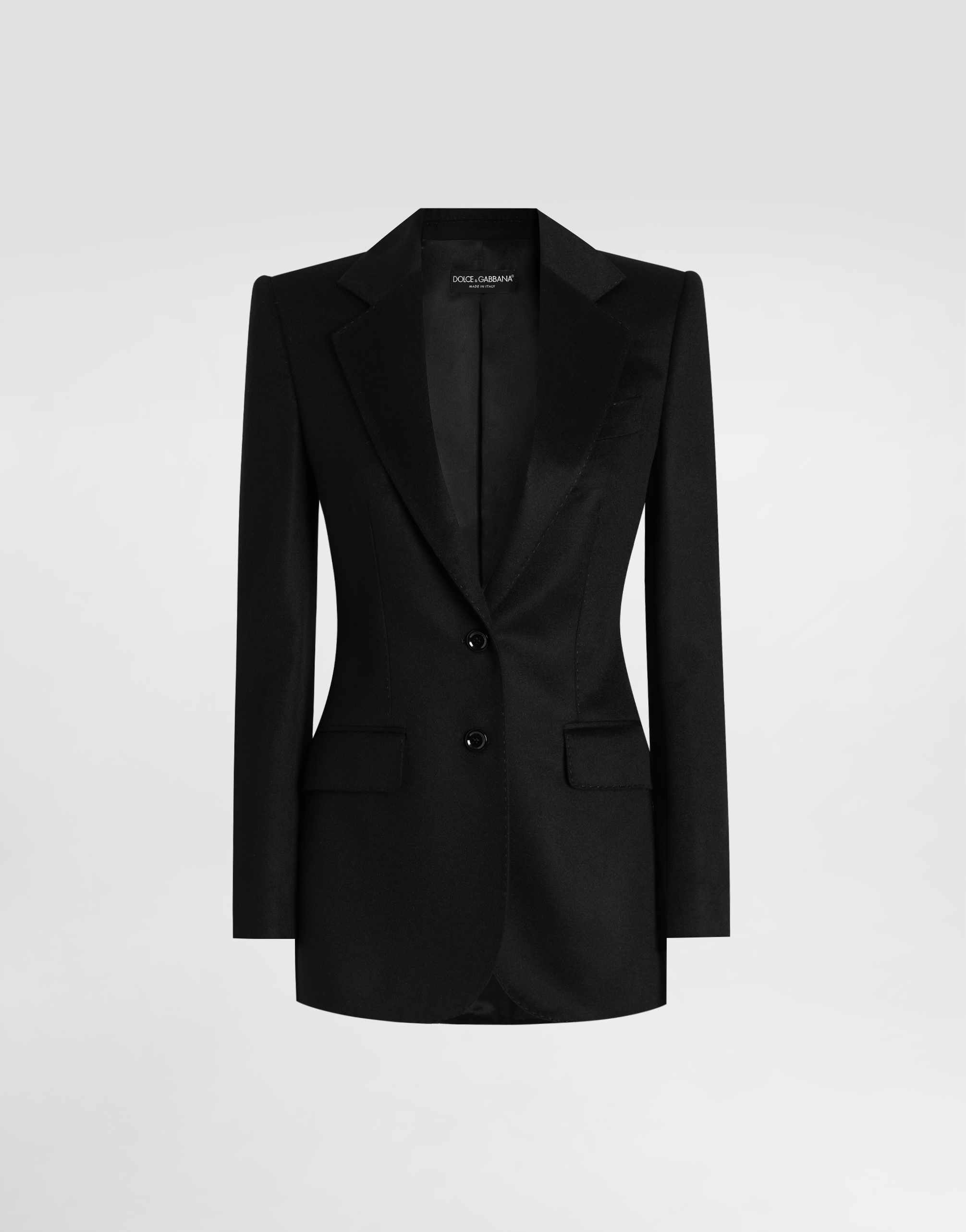 Dolce & Gabbana Single-breasted Jacket In Silk And Cashmere - Woman Blazers Black