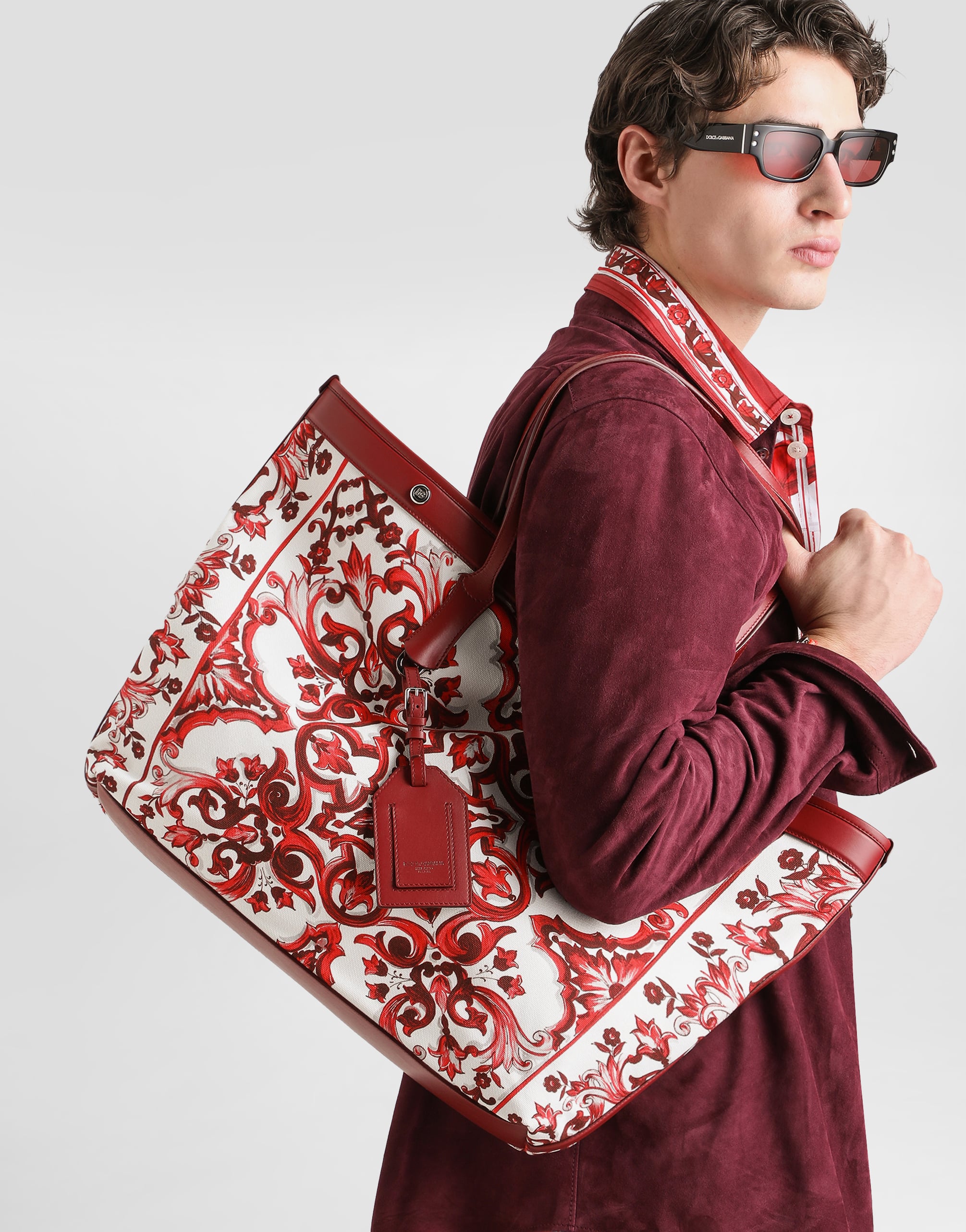  Dolce & Gabbana Shopping-tasche Atene Aus Canvas Mit Maiolika-print - Mann Shopper Multicolor Onesize 