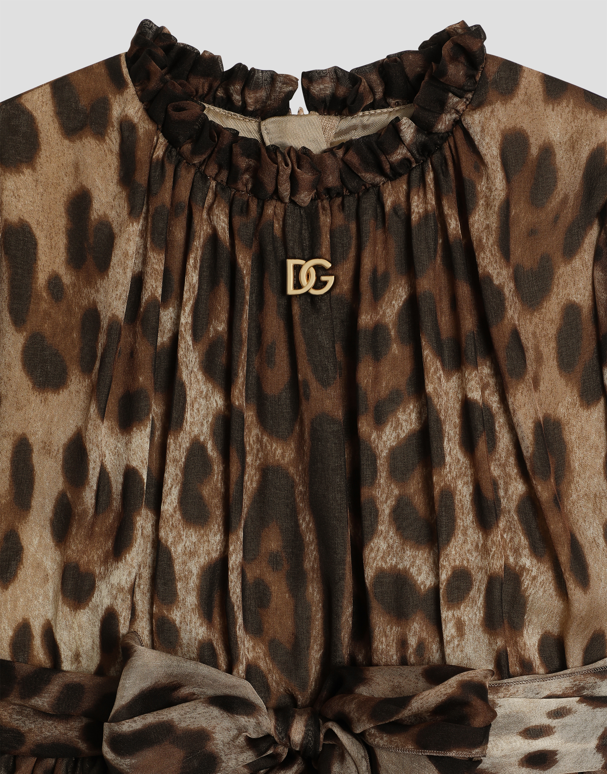  Dolce & Gabbana Leopard-print Chiffon Dress - Frau Kleider Animalprint 4 Years 